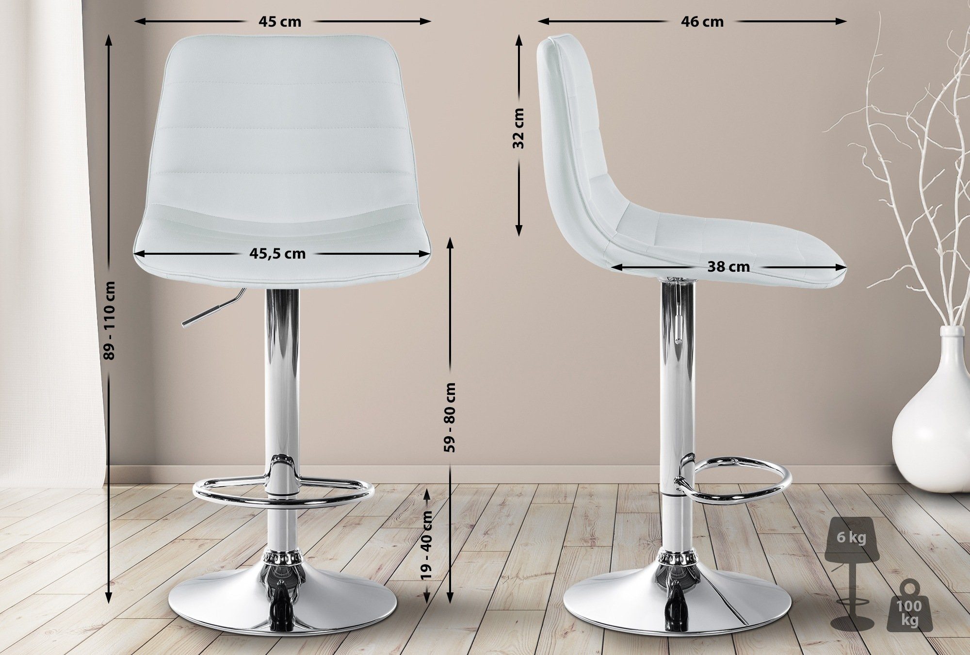 CLP Barhocker Lex Kunstleder (2er Set, günstig online kaufen