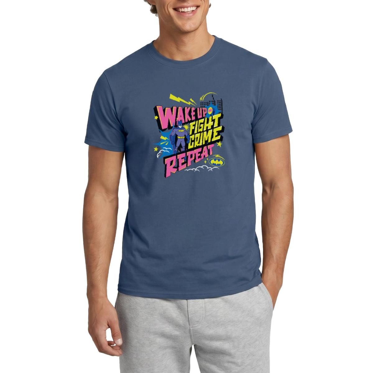 Spreadshirt T-Shirt Batman Wake Up Fight Crime Repeat Männer T-Shirt (1-tlg)