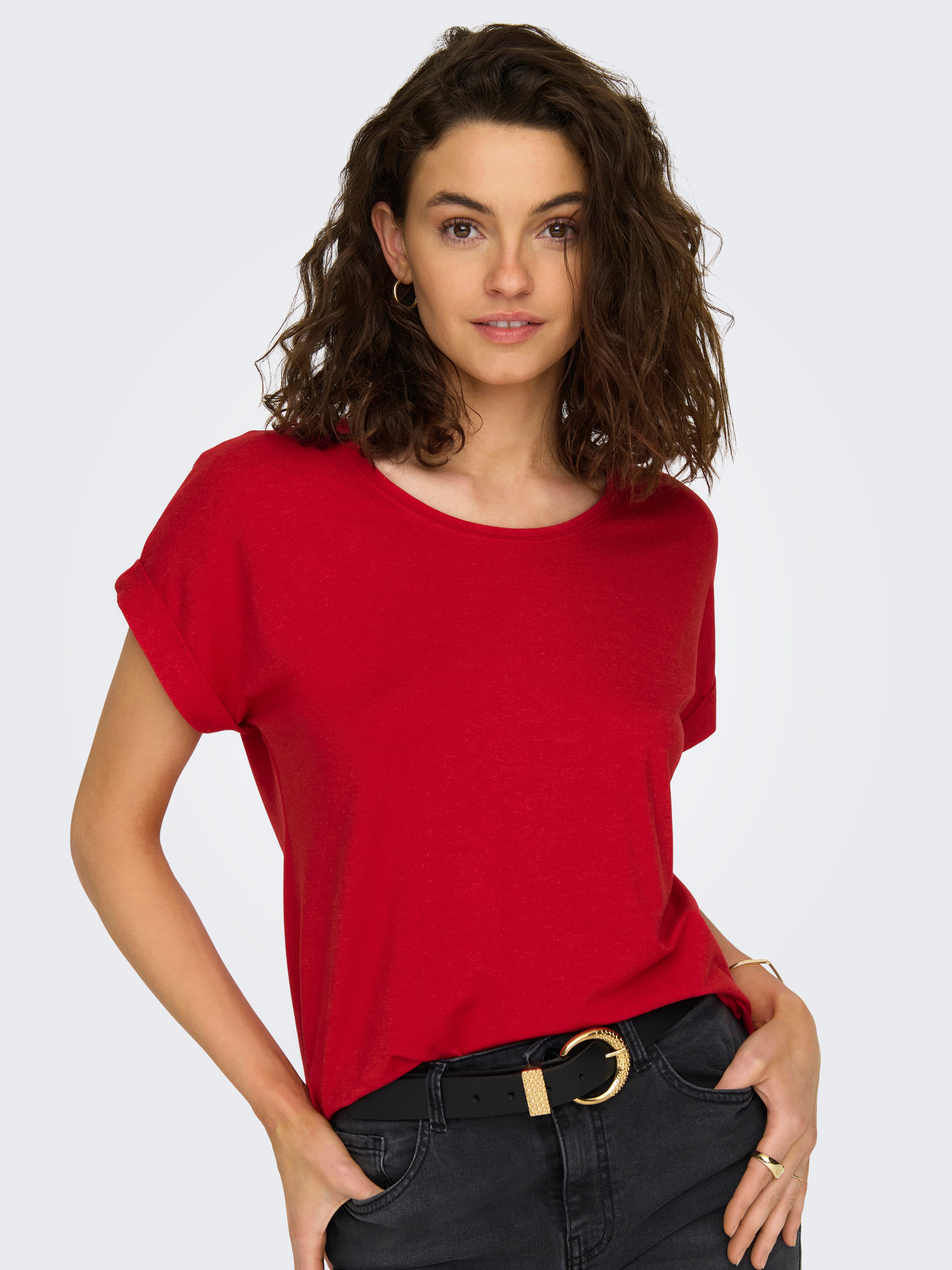 ONLY T-Shirt ONLMOSTER – Kurzarmshirt mit Aufschlag und klassischem Look un günstig online kaufen