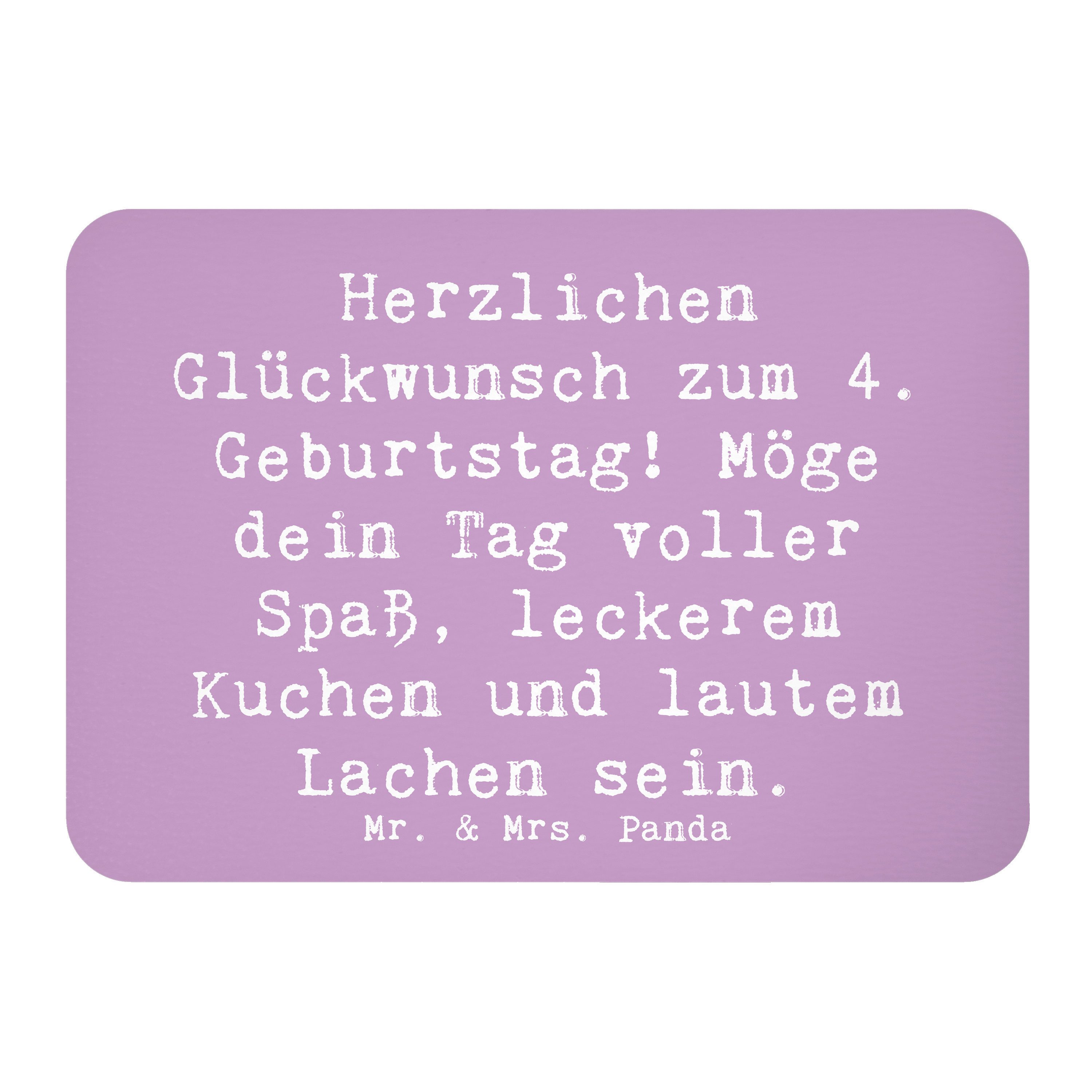 Magnet Spruch 4. Geburtstag - Lavendeltraum - Geschenk, lautes Lachen, viert