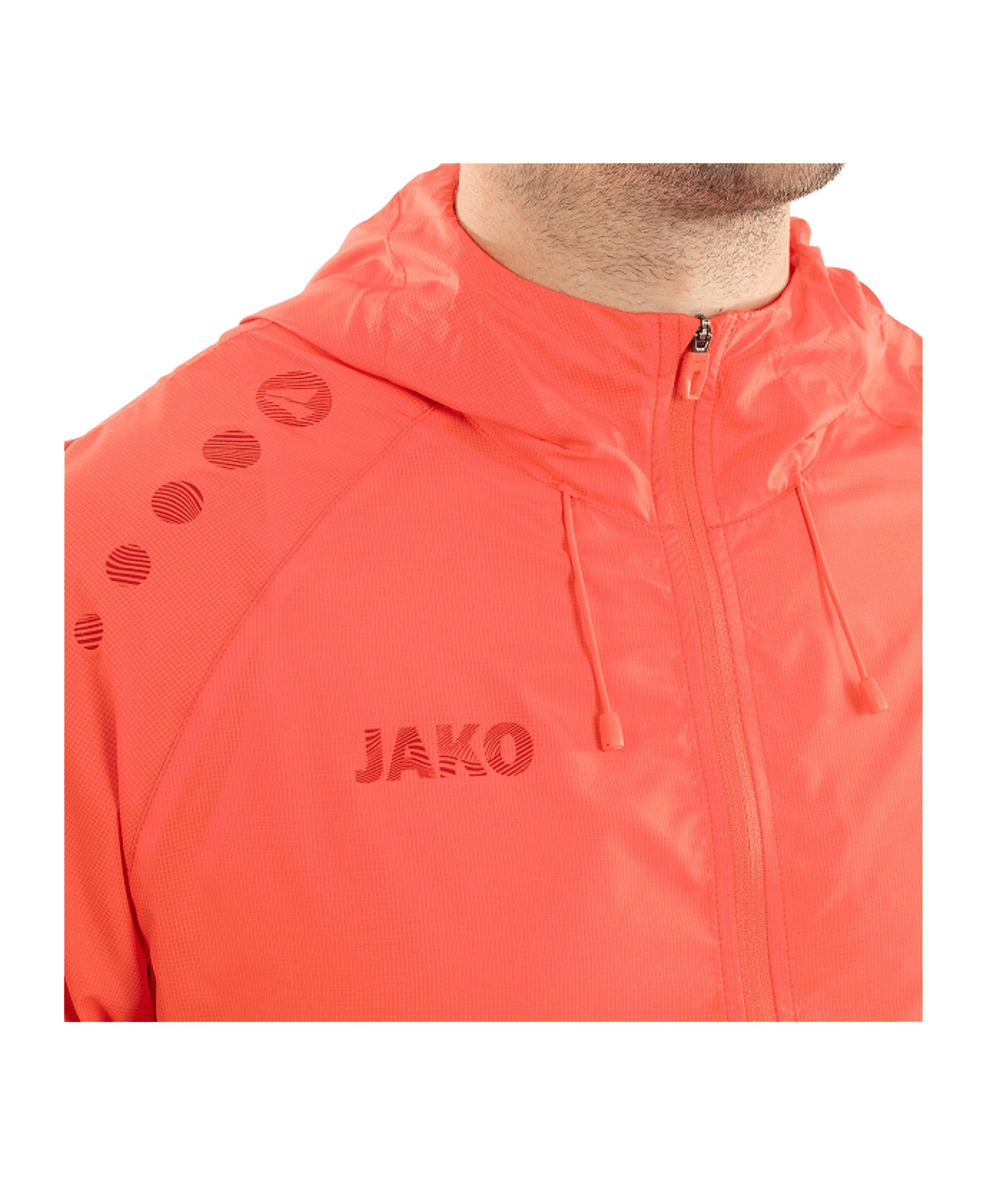 Jako Allwetterjacke Flow Lightweight Jacke (1-St) Kapuze_Kordelzug