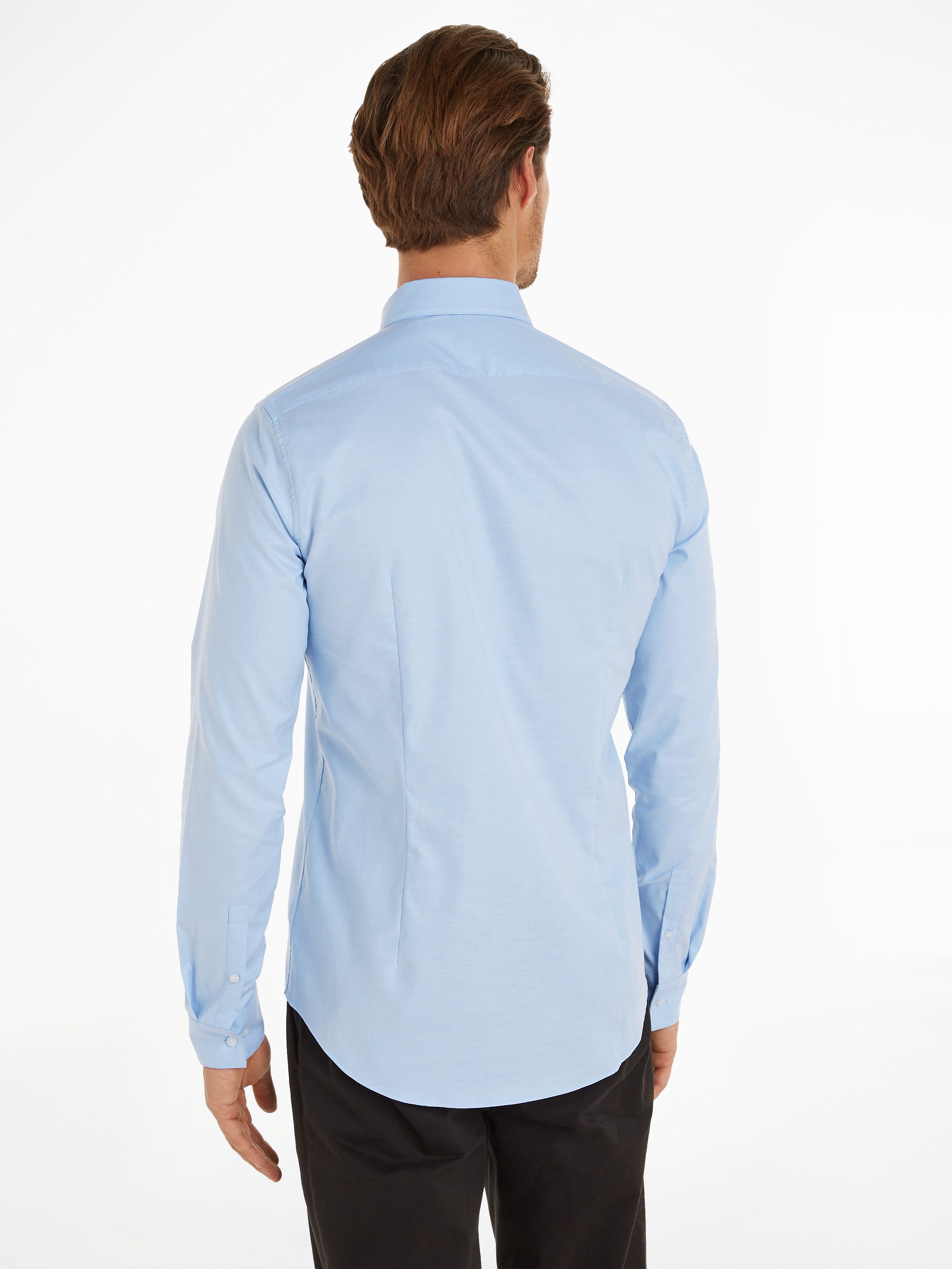 Calvin Klein Langarmhemd OXFORD SOLID SLIM SHIRT mit Logoprägung günstig online kaufen