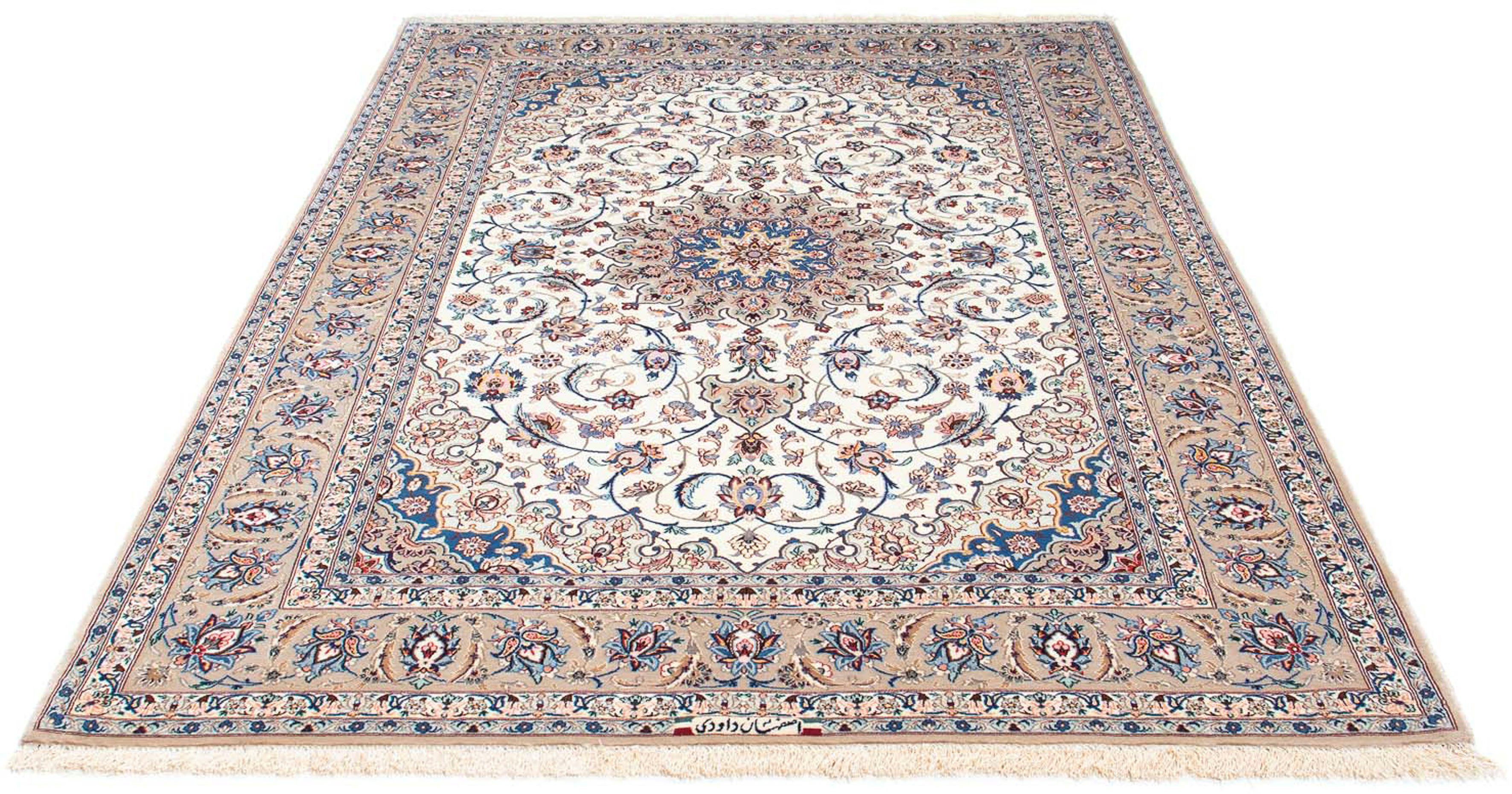 Orientteppich Perser - Isfahan - Premium - 228 x 156 cm - beige, morgenland, rechteckig, Höhe: 6 mm, Wohnzimmer, Handgeknüpft, Einzelstück mit Zertifikat