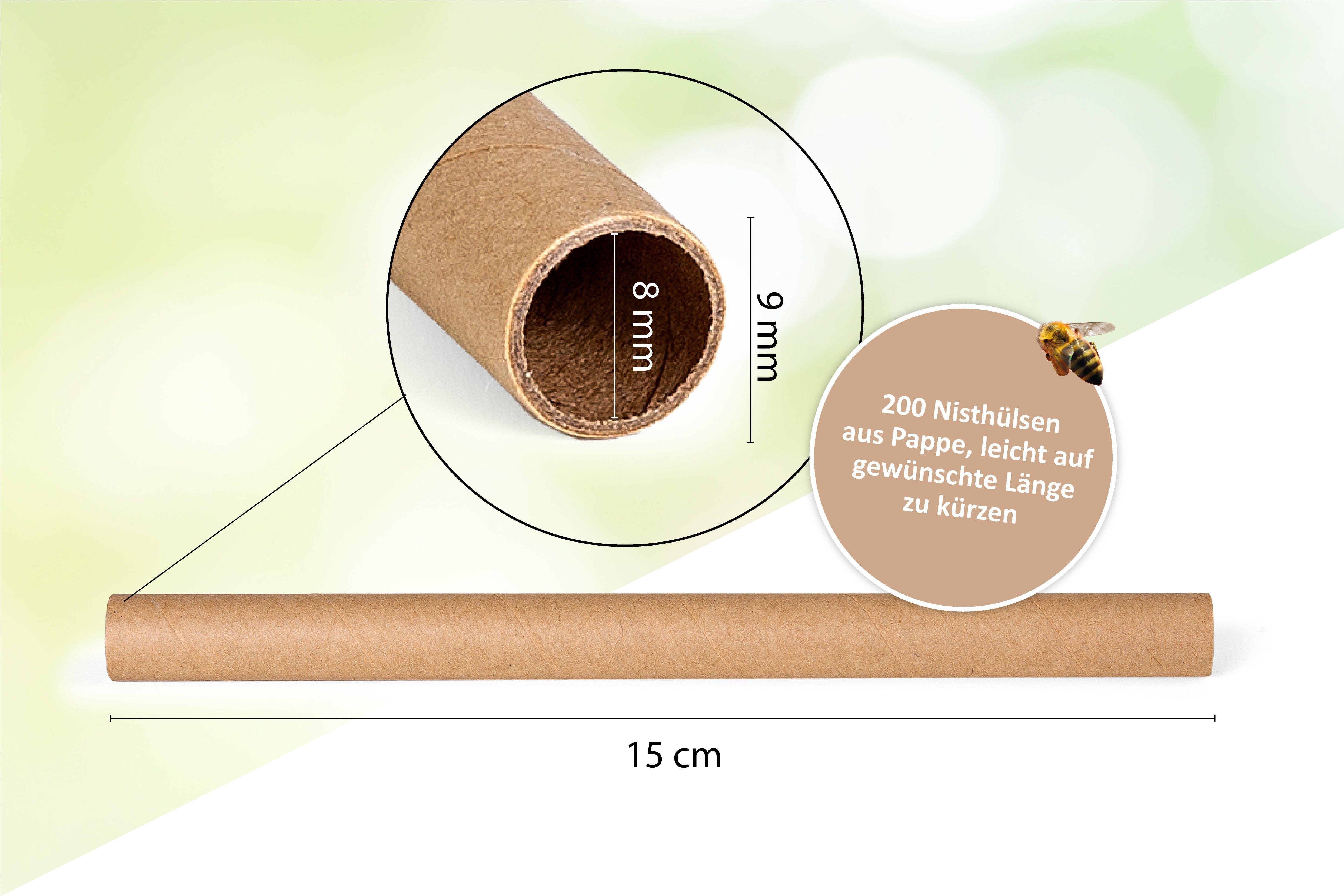- Nisthilfe Nisthülsen Home und 8 Bienen Füllmaterial Insektenhotel zum Basteln 200 Wildbienen at mm Cult Ø Bauen
