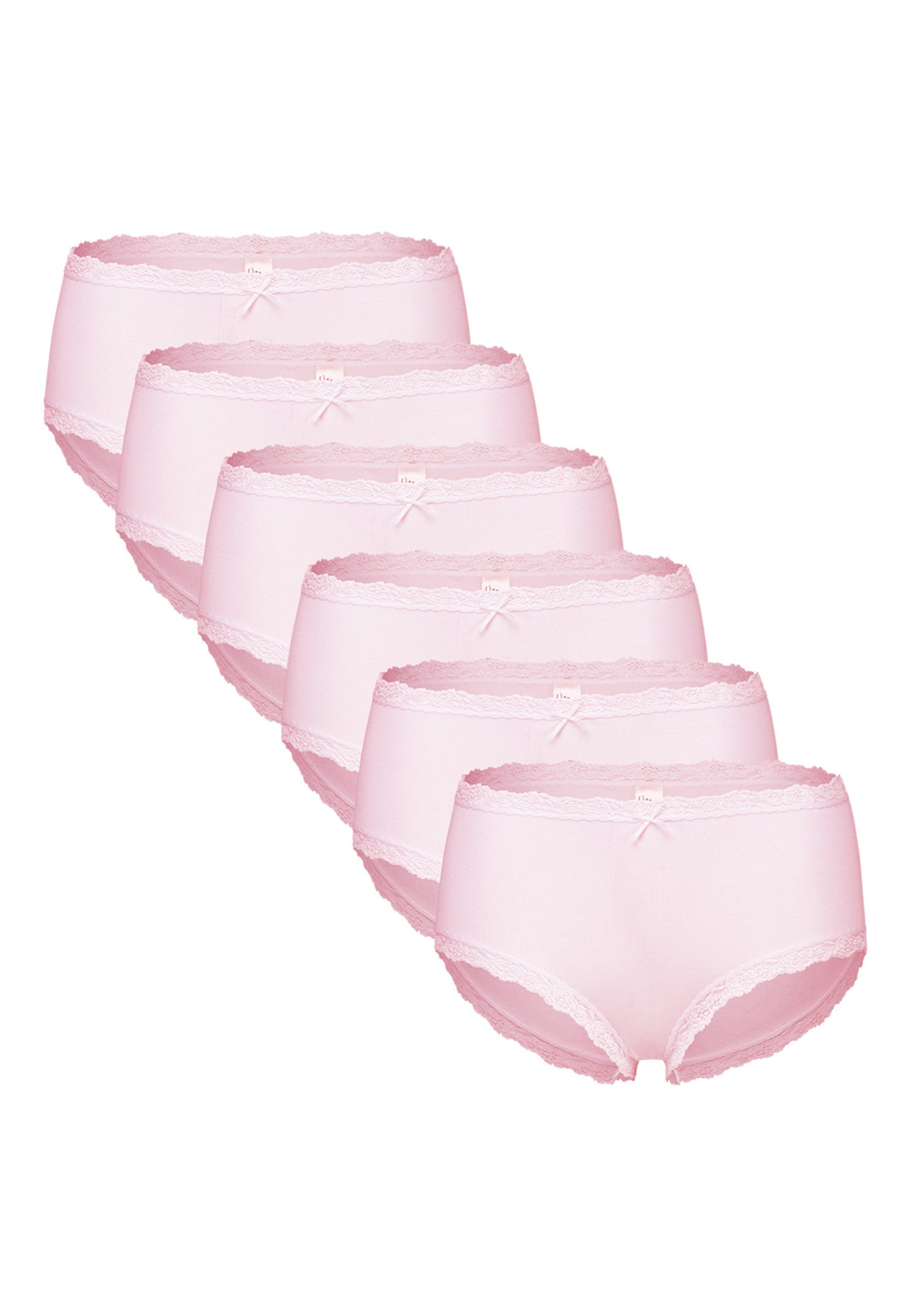 Nina Von C. Taillenslip 6er Pack Cosy (Spar-Set, 6-St) Taillen Slip - Weicher Modal-Mix, Dekorative Spitze an Bund und Bein Bright Rose