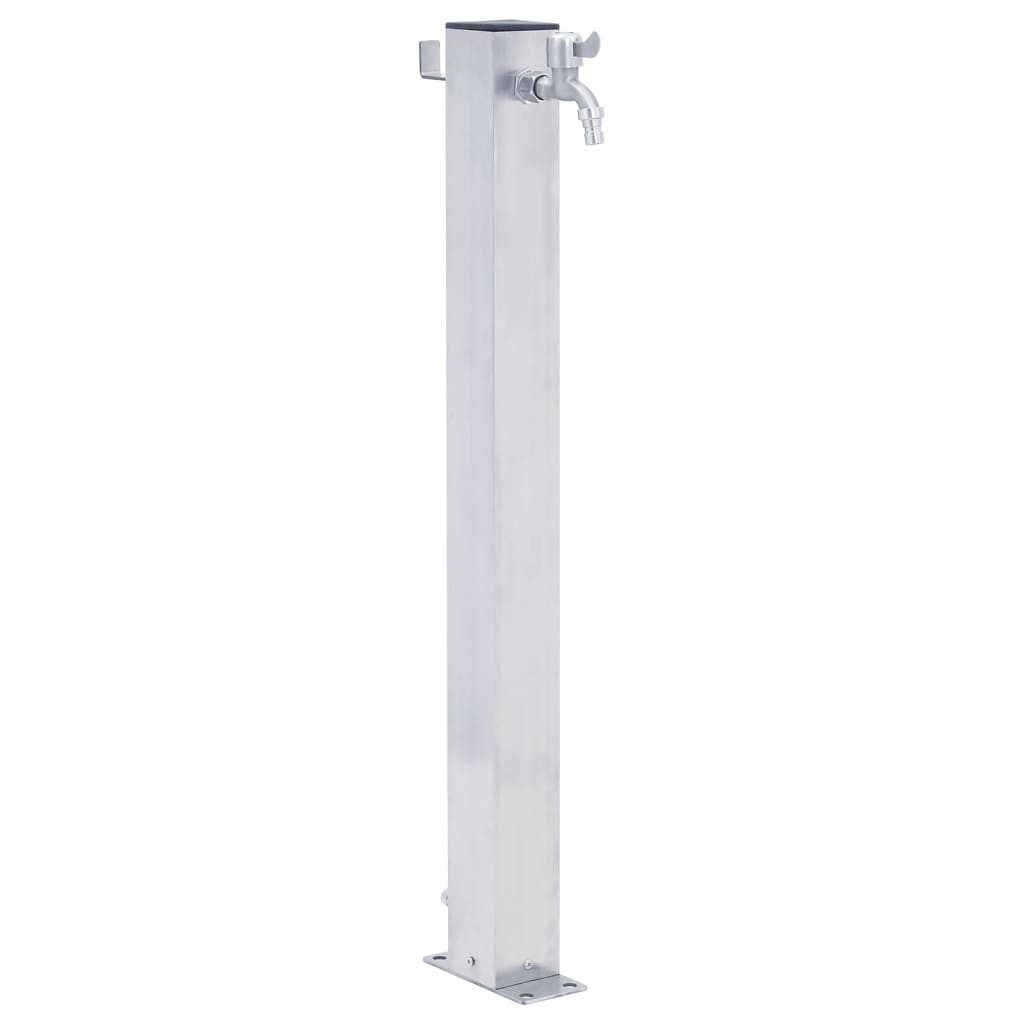 vidaXL Wassertank, Wassersäule für den Garten 40 cm Edelstahl Quadratisch