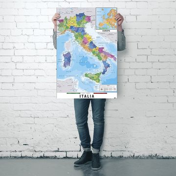 Grupo Erik Poster Mappa Italia Fisico Politico Karte von Italien 61 x 91,5 cm