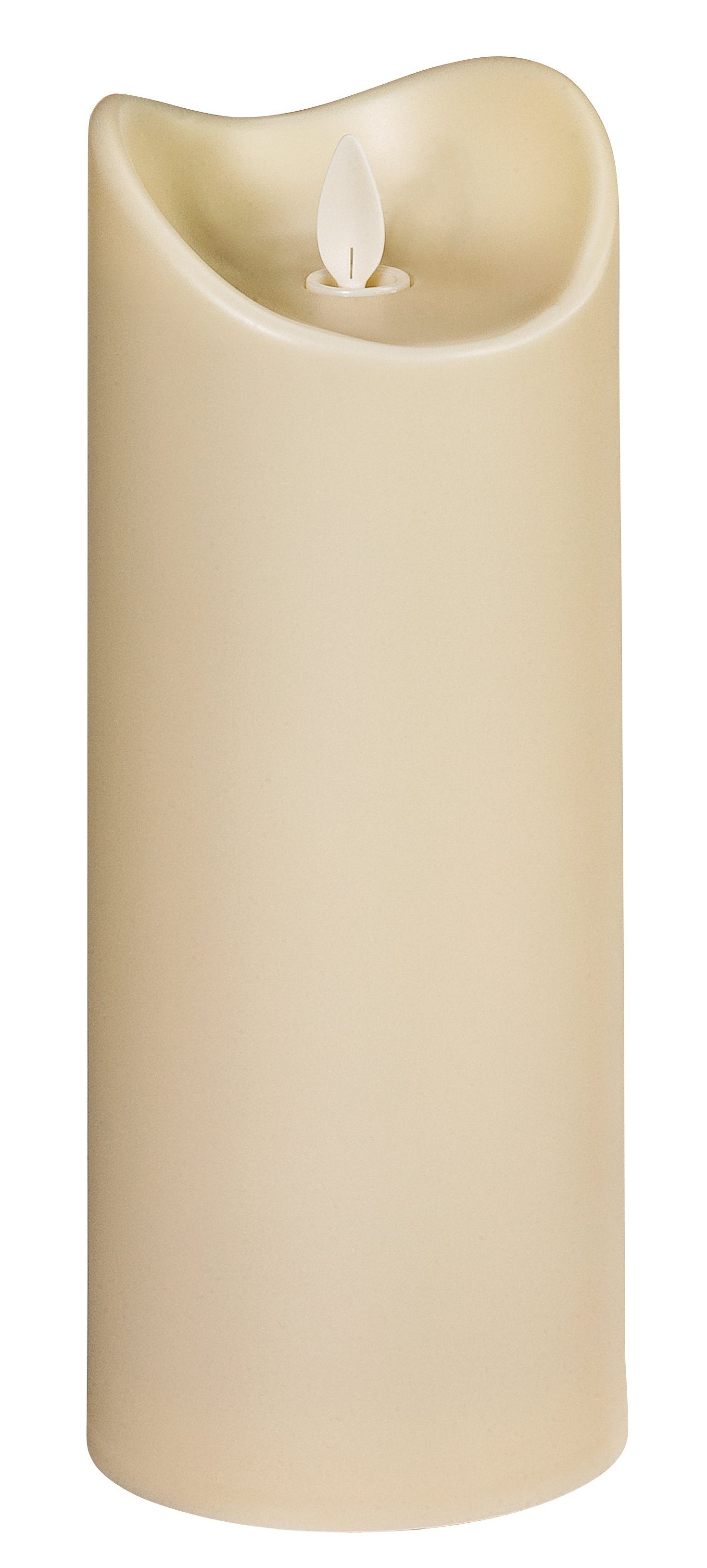 Dehner LED-Kerze Outdoor-Kerze mit LED, Ø 8.9 cm Höhe 22.8/30.5 cm, warmwei günstig online kaufen