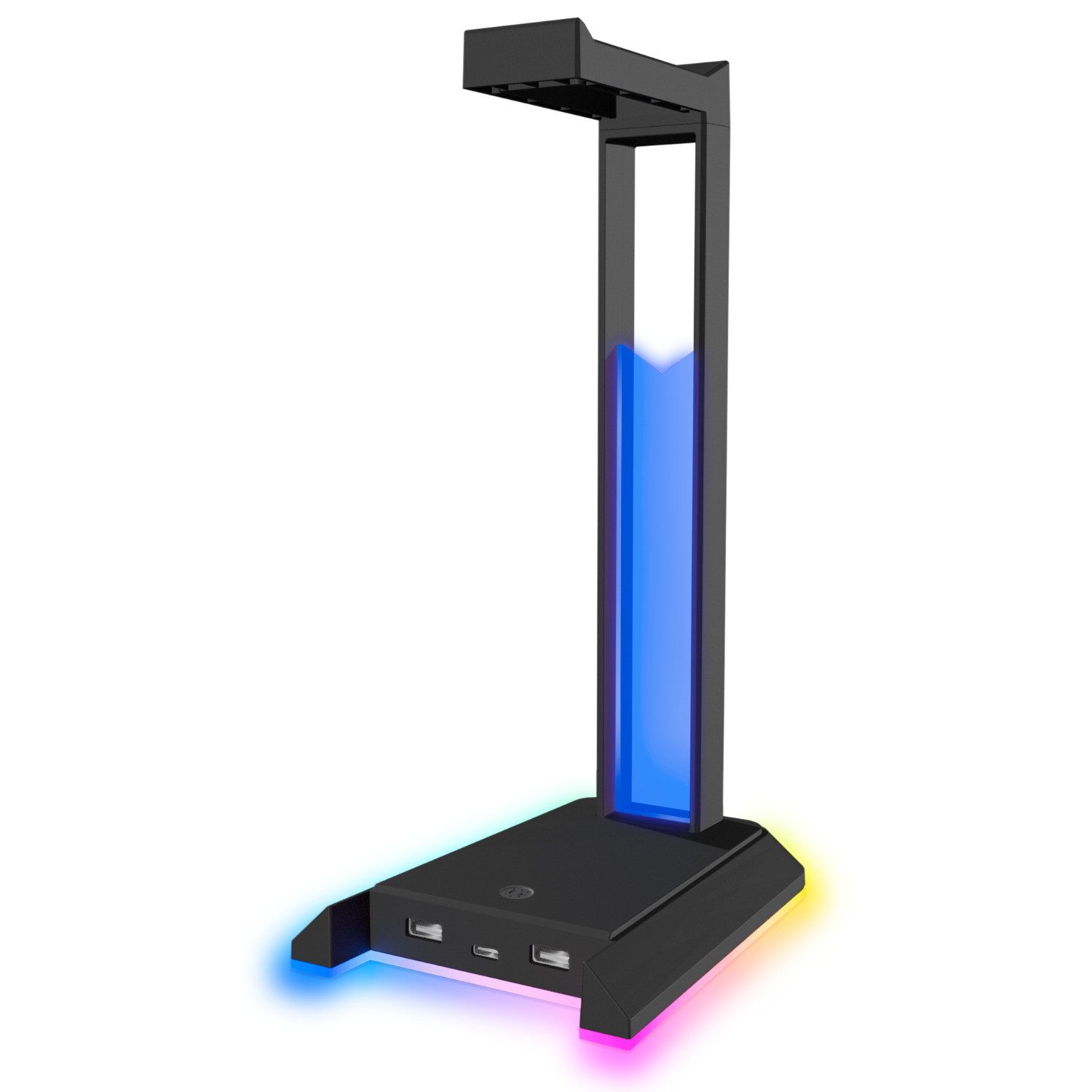 Speedlink Headset-Halterung EXCELLO NX RGB Gaming Headset Stand + USB-Hub, (1-tlg., Mehrfarbig RGB Gaming Stylisch Rutschfest USB-A USB-C Touchsensor)