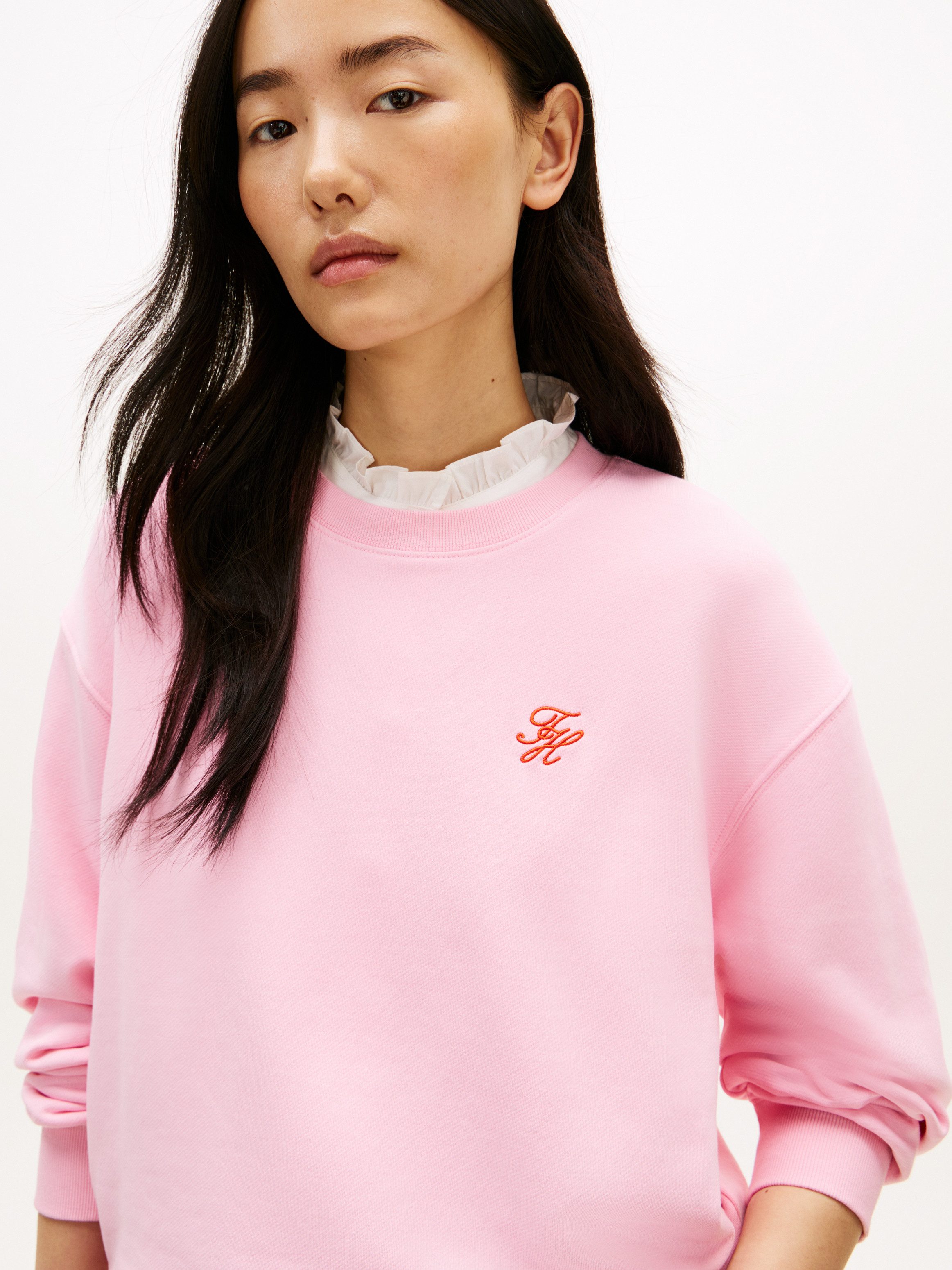 Tommy Hilfiger Sweatshirt TH SCRIPT REG SWEATSHIRT mit kleinem Logo-Stick günstig online kaufen