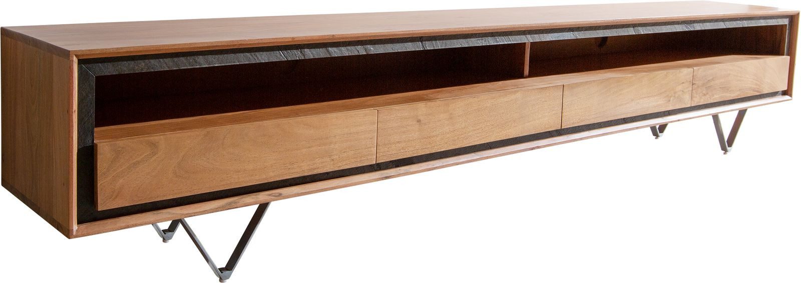 DELIFE Lowboard Stonegrace, Akazie Natur 240 günstig online kaufen
