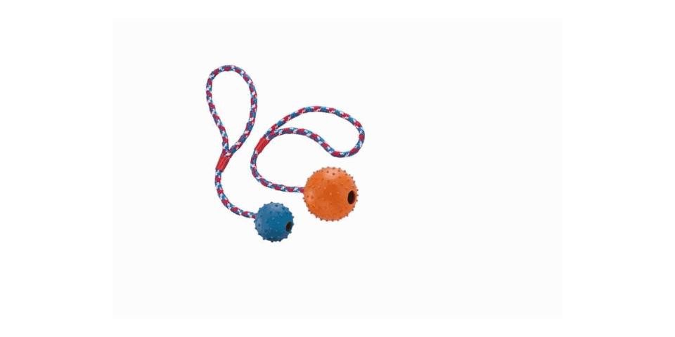 Nobby Hundepfeife Nobby Vollgummi Ball mit Glocke und Seil 5 cm