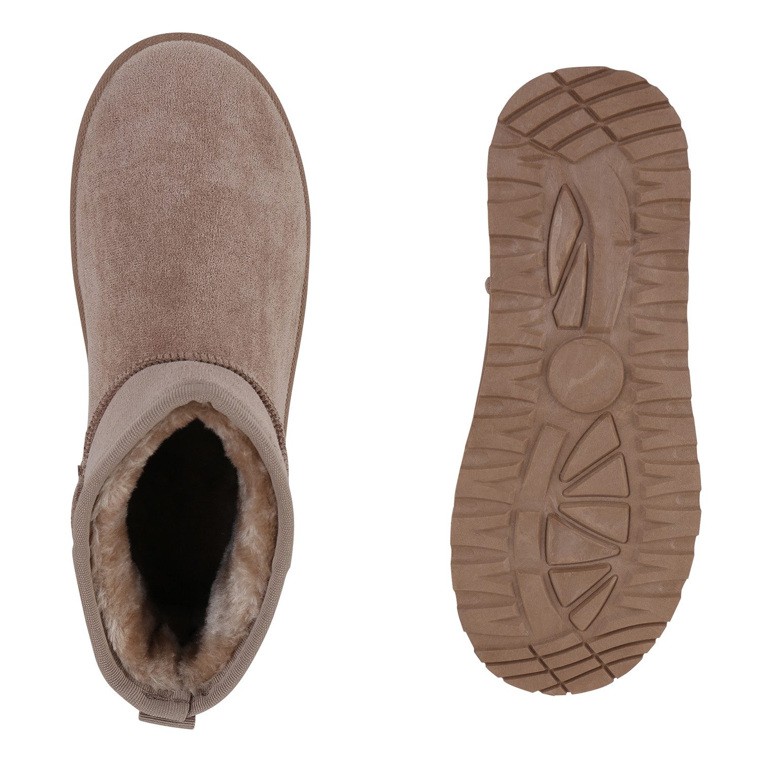 VAN HILL 840874 Winterstiefelette Damen Warm Gefütterte Winter Boots Bequeme Profil-Sohle