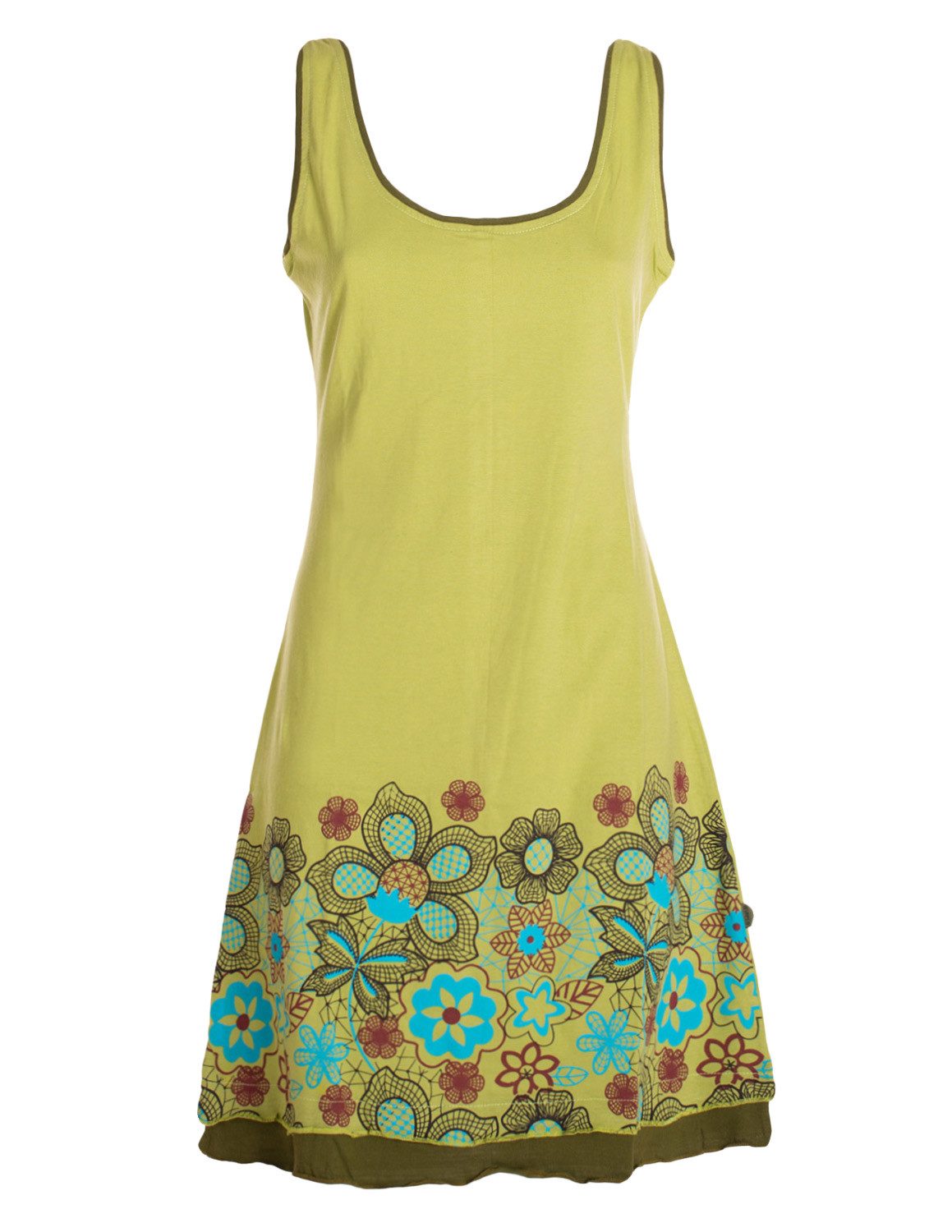 Vishes Tunikakleid Damen Longshirt-Kleid armlos Mini-Kleid Tunika-Kleid Shirtkleid Boho, Goa, Hippie Style