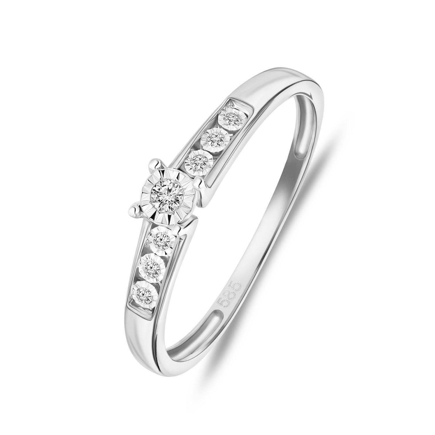 LUCARDI Fingerring Ring - 585 Gold - Silber - Diamant - Damen