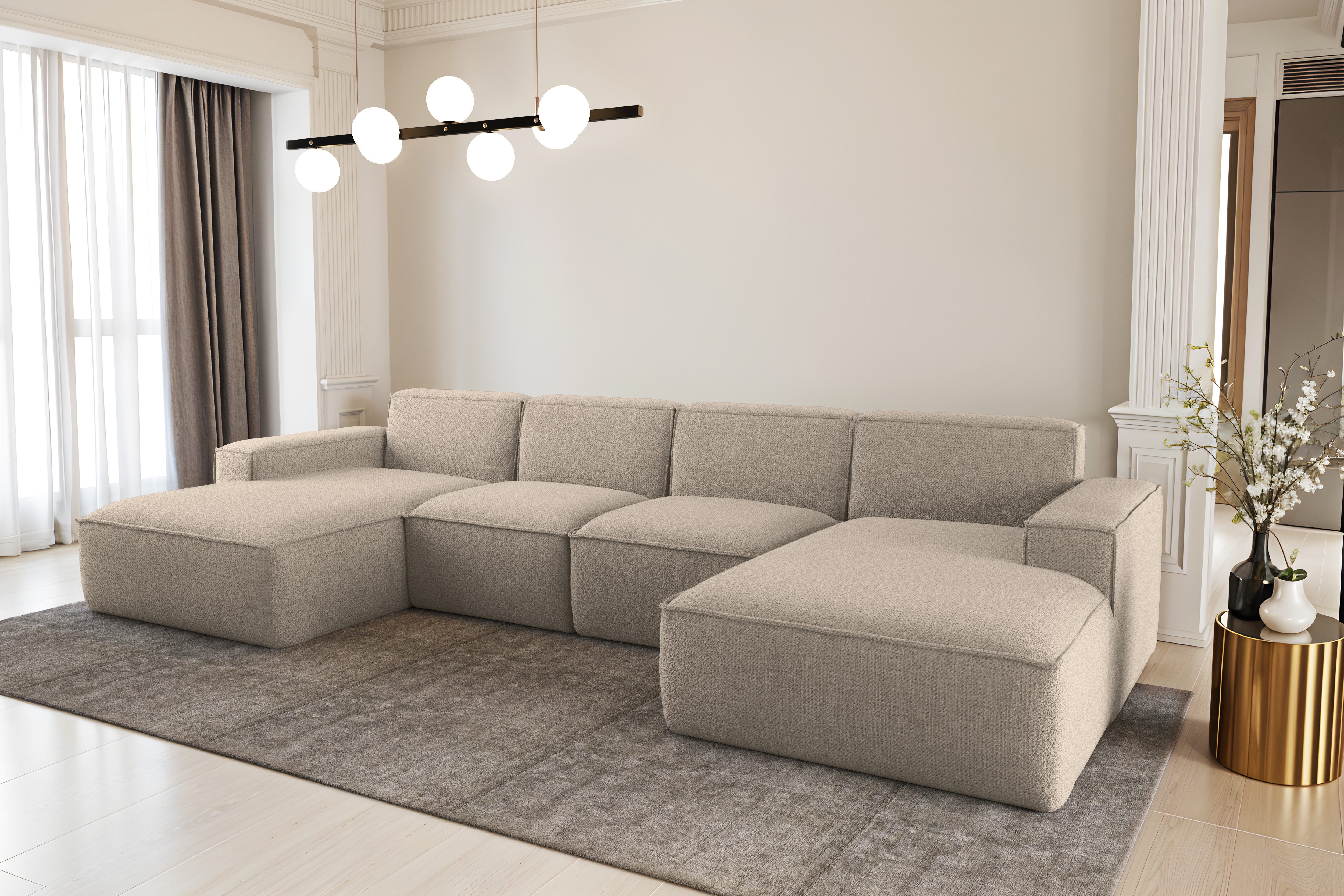 Kaiser Möbel Ecksofa Eckcouch U form, SIENA stoff Poso, Maloy, Salvador,Vel günstig online kaufen