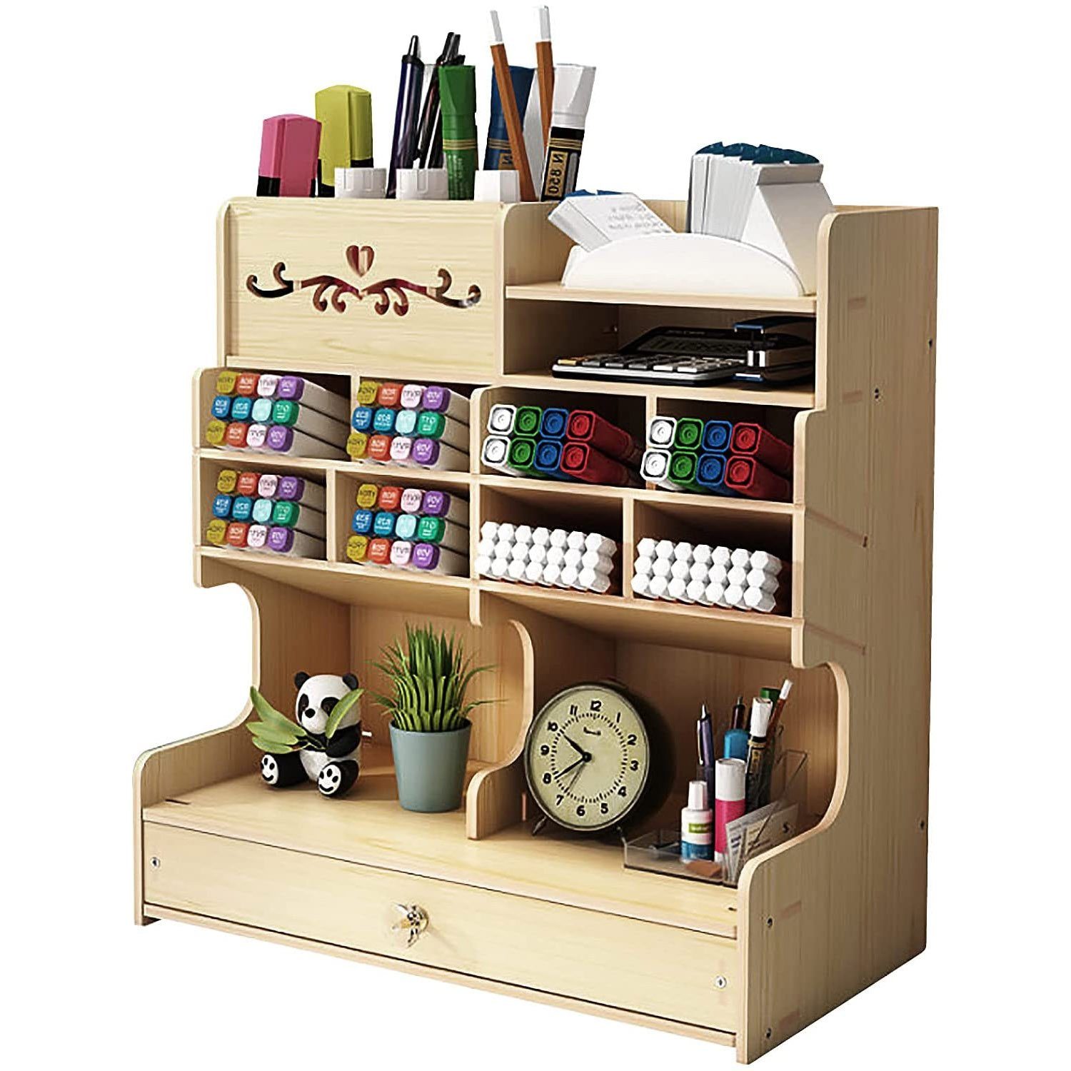 zggzerg Regal-Schreibtisch Schreibtisch-Organizer aus Holz für günstig online kaufen