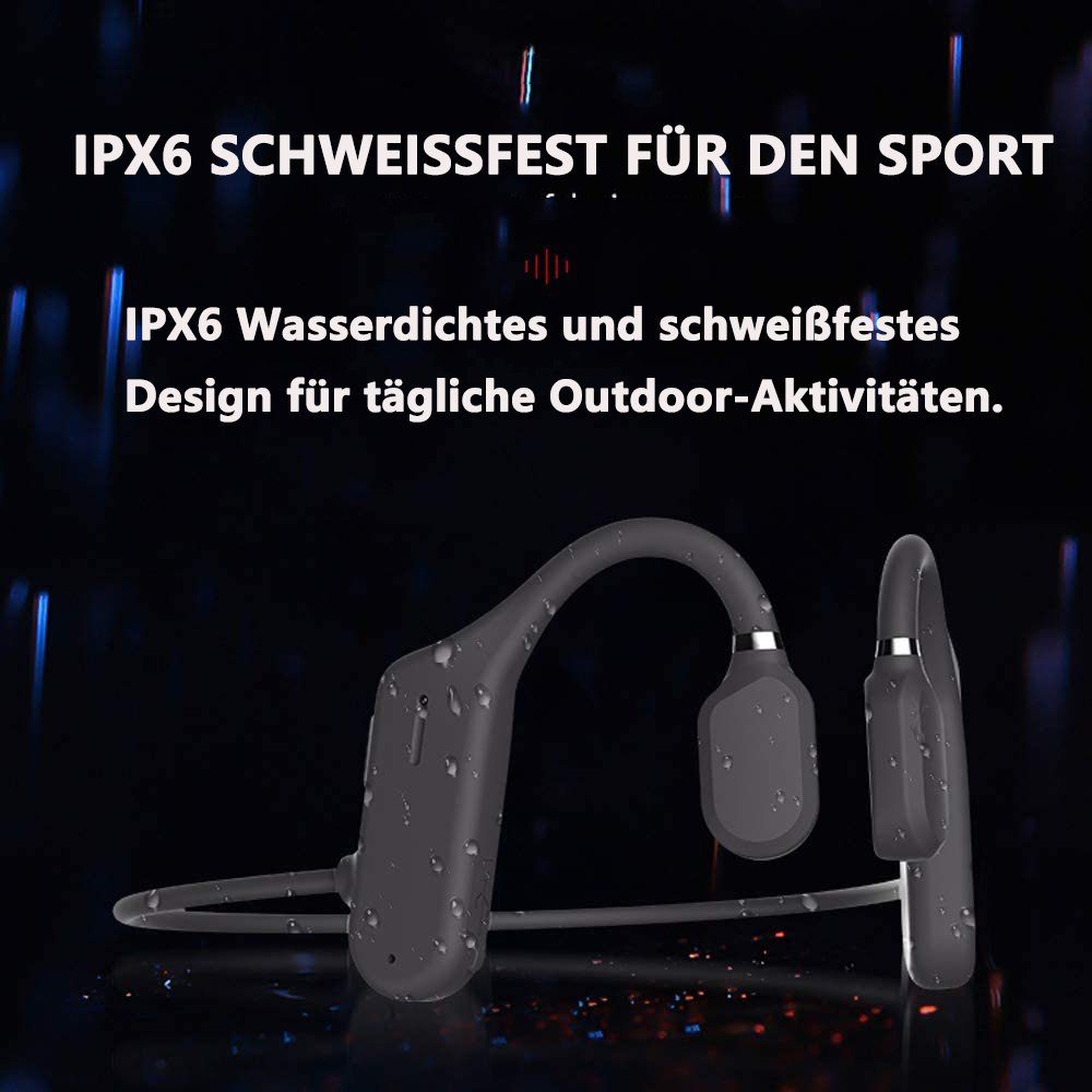 GelldG Kabellose Sport-Kopfhörer offenem Headset Ohr, mit Mikrofon Kopfhörer mit