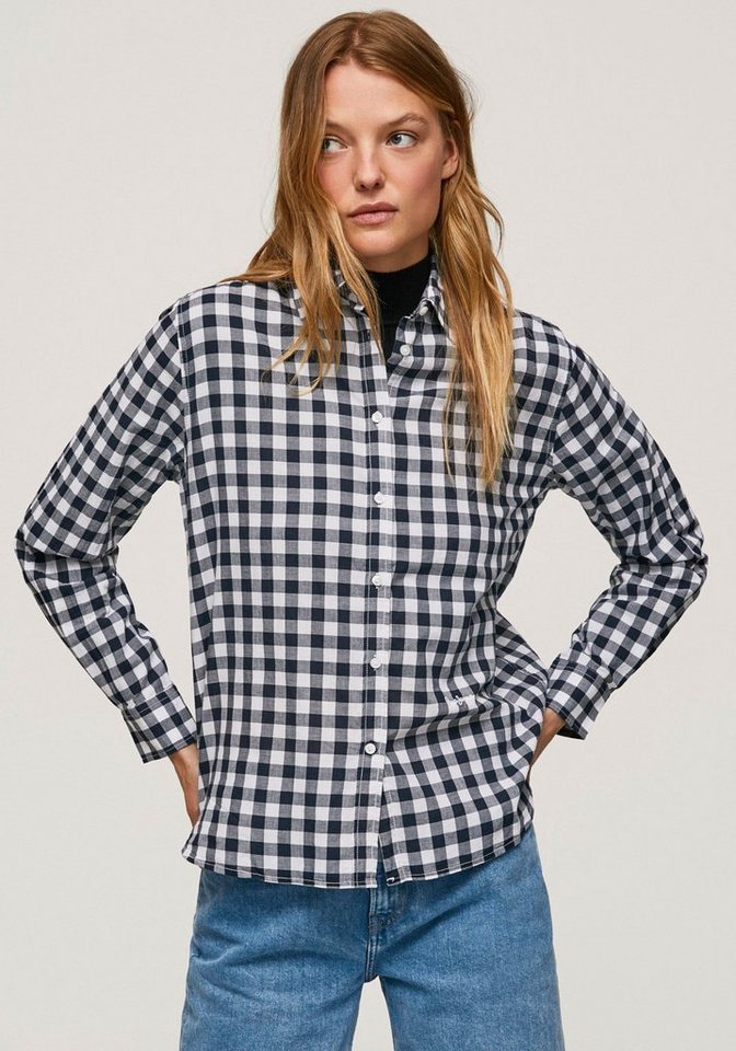 Pepe Jeans Karobluse GILDA in tollem Vichy-Muster in Regular-Fit mit  Kentkragen