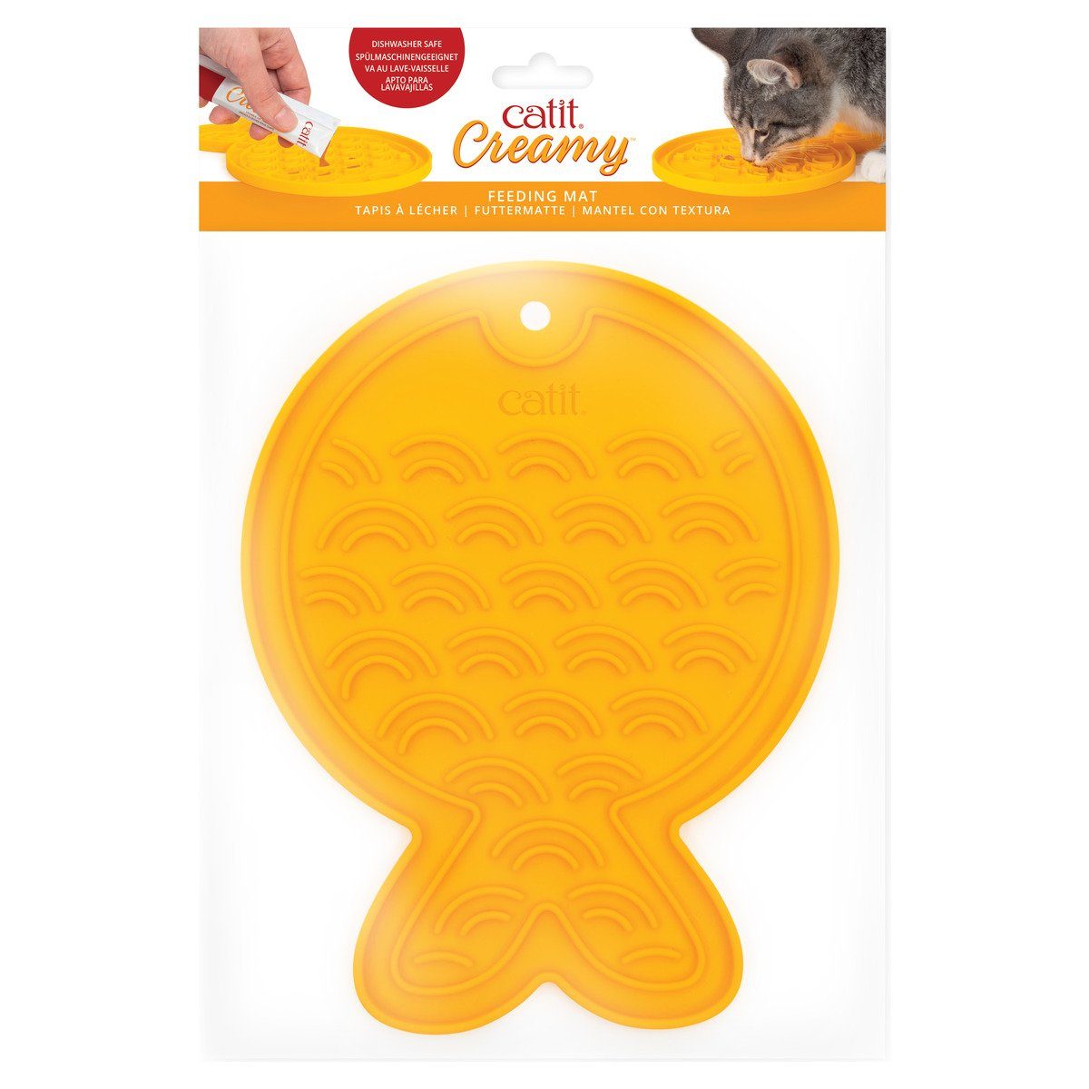 Catit Antischlingnapf Futtermatte Creamy Fisch gelb