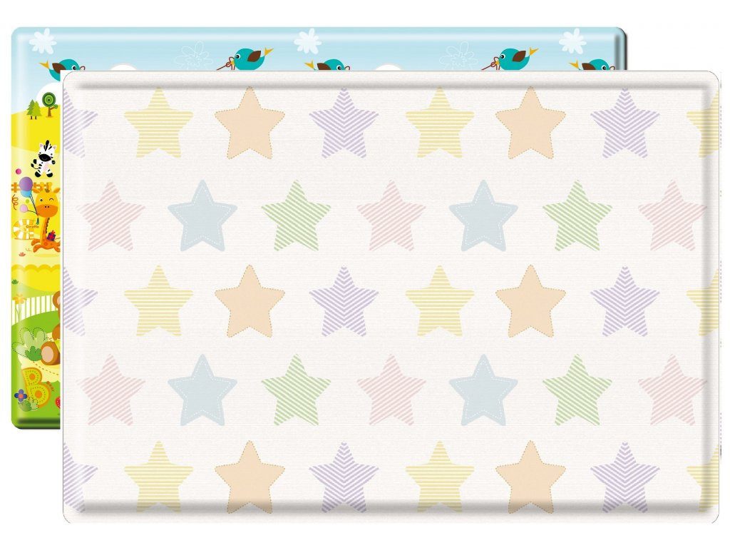 Wunschkind Spielmatte Krabbelmatte 200x140cm Happy Birthday, Happy Sterne, nach Spielzeugnorm EN71