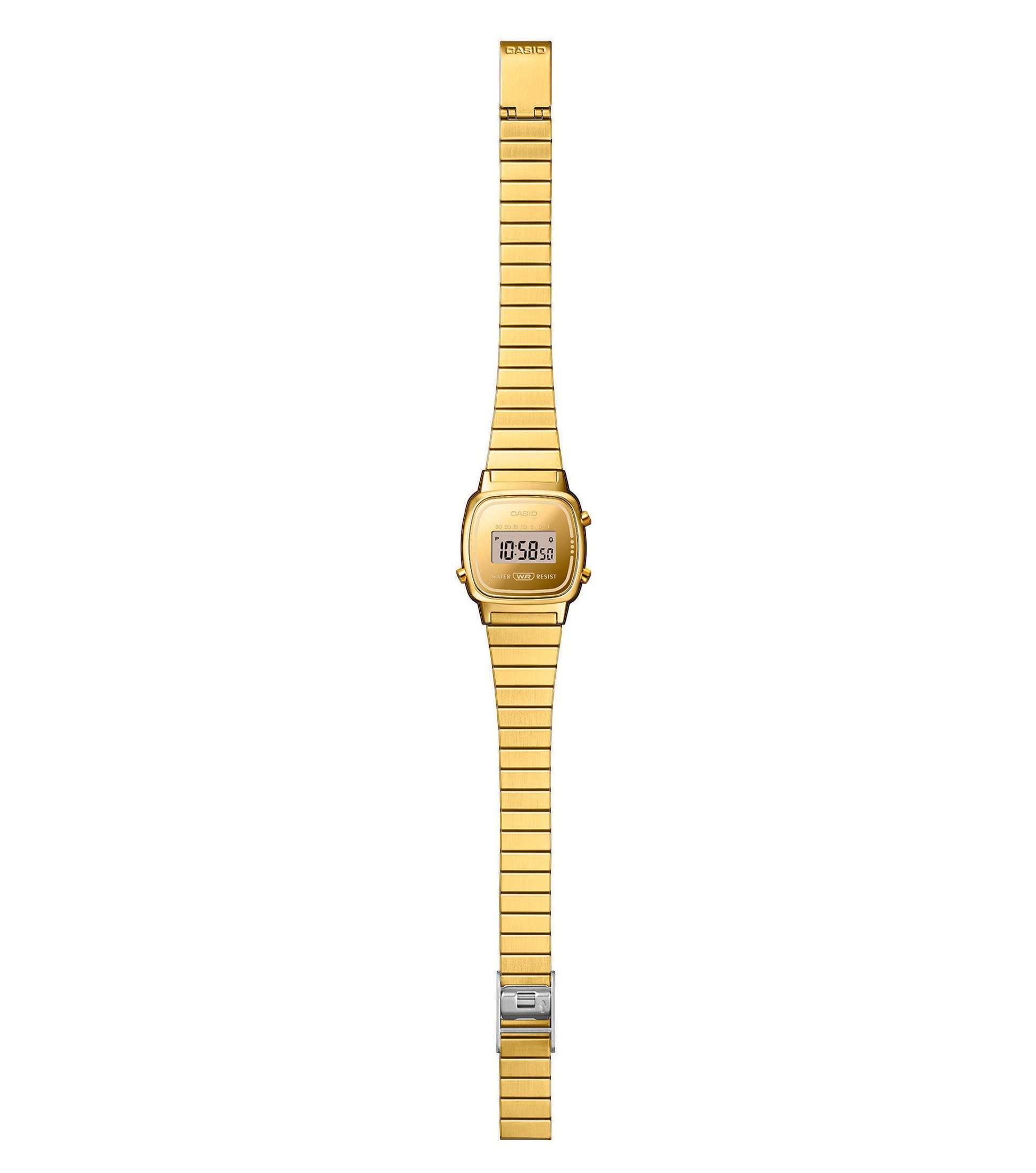 CASIO VINTAGE Chronograph LA670WEGS-9AEF, Quarzuhr, Armbanduhr, Damenuhr, Edelstahlarmband, digital