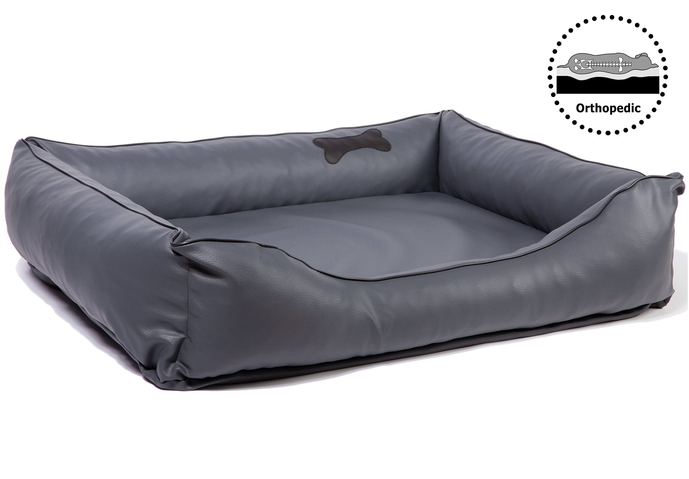 CopcoPet Tierbett Paco Hundebett Grau XL - 110 x 90 cm Visco (orthopädisch) günstig online kaufen
