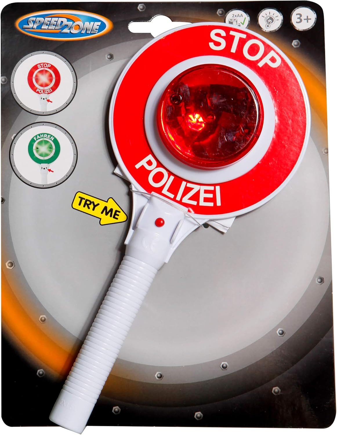 Vedes Spielzeug-Auto Polizeikelle mit Lichtsignal - Rot/Grün für Kinder ab 3 Jahren