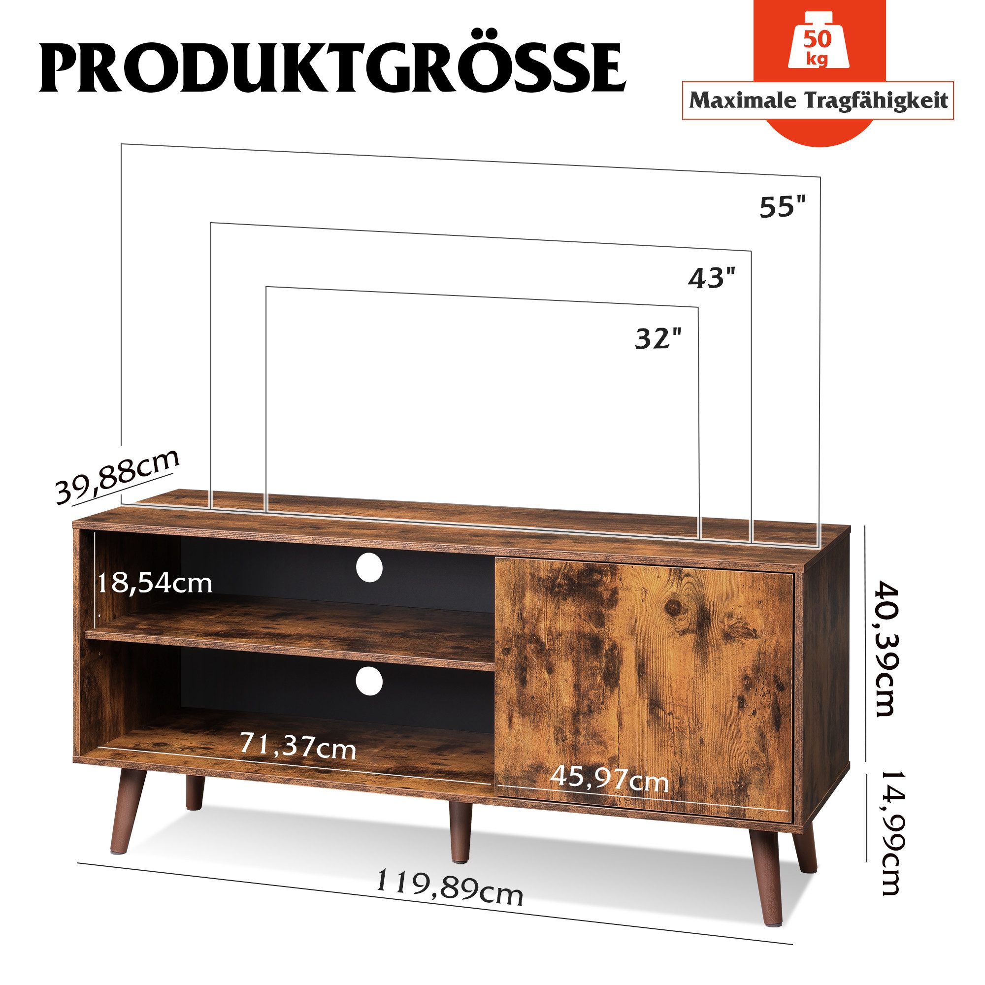 WLIVE TV-Schrank TV-Lowboard mit offenem Stauraum, günstig online kaufen