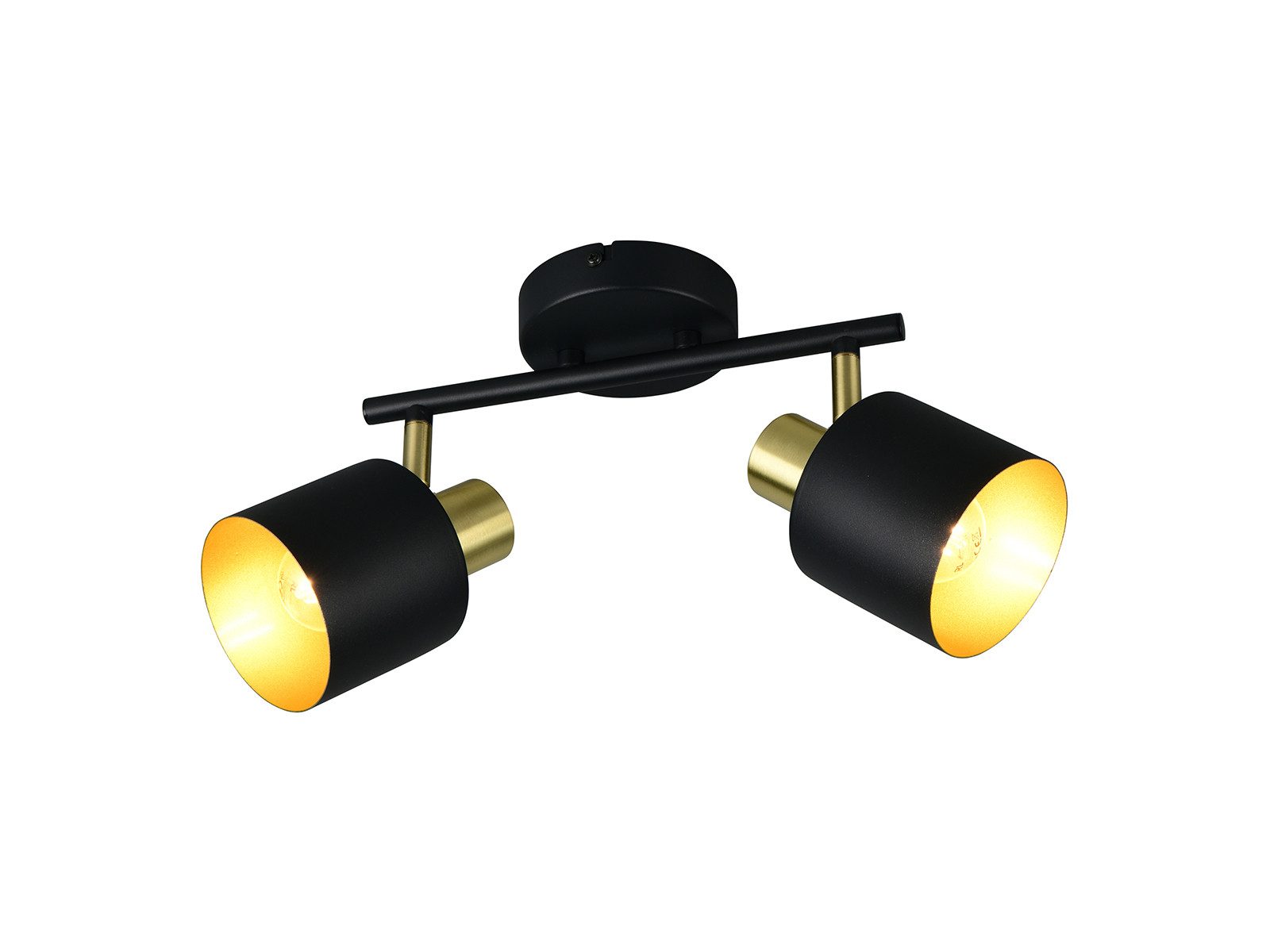 TRIO Leuchten LED Deckenstrahler 2-flammig aus Metall, Breite 36,5cm, Dimmfunktion, LED wechselbar, Warmweiß, Strahler innen, Lampenschirme schwenkbar inkl. dimmbaren Leuchtmitteln