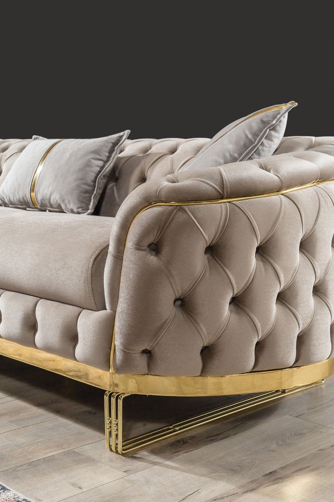 in 2-Sitzer, Stk. 1 Villa handgefertigt Turkey, Made Möbel Sofa Fairy, Beige Quality