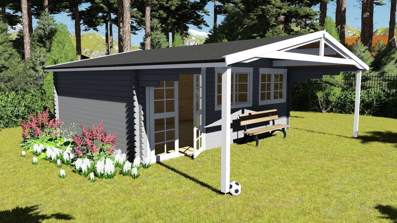 Thumbnail - Finn Art Blockhaus Gartenhaus Norwegen 10 Holzhaus Blockbohlenhaus, BxT: 600x300 cm