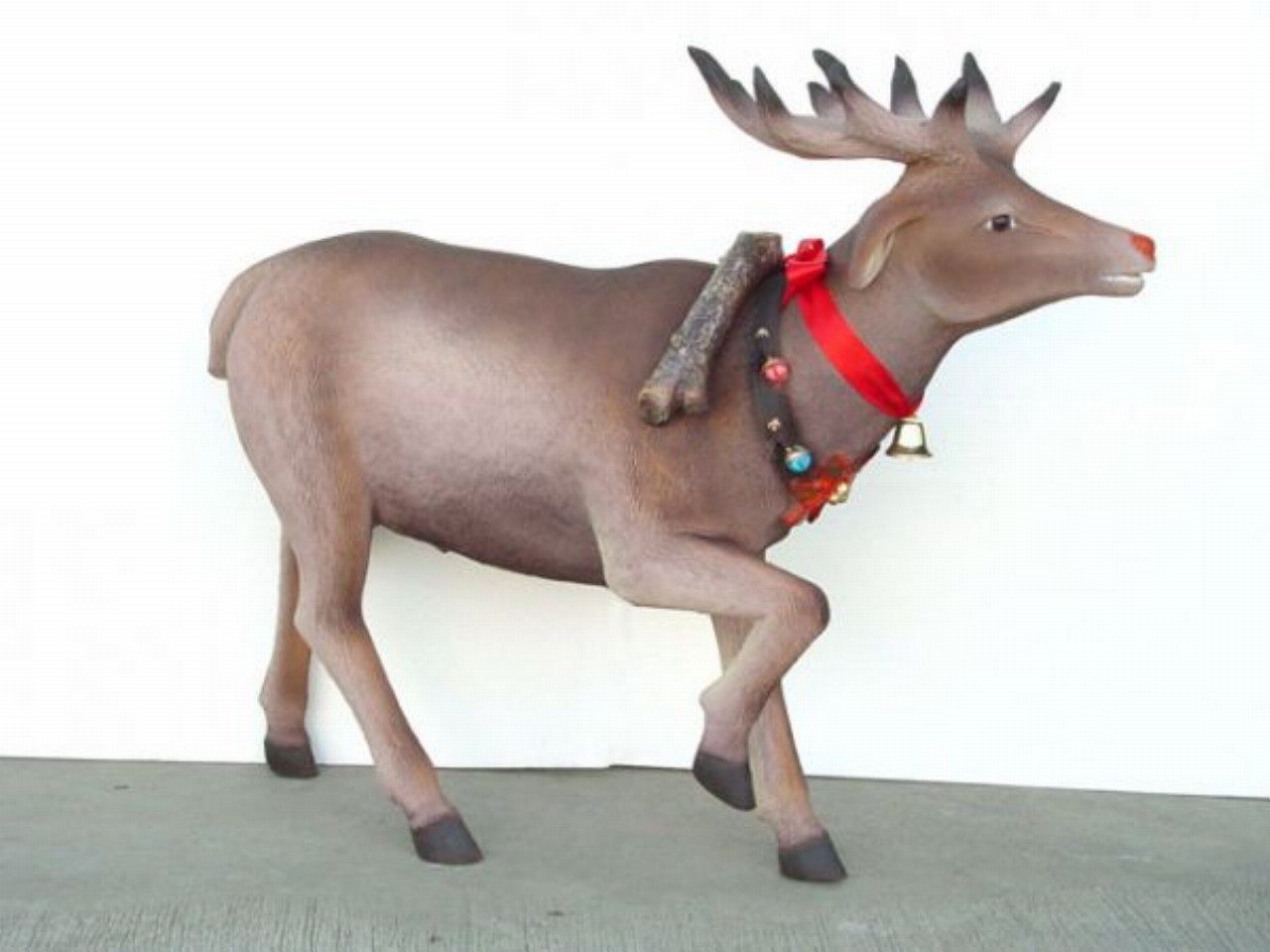 Dekofigur Rentier für Weihnachtsschlitten 115cm breit Dekorationsfigur -
