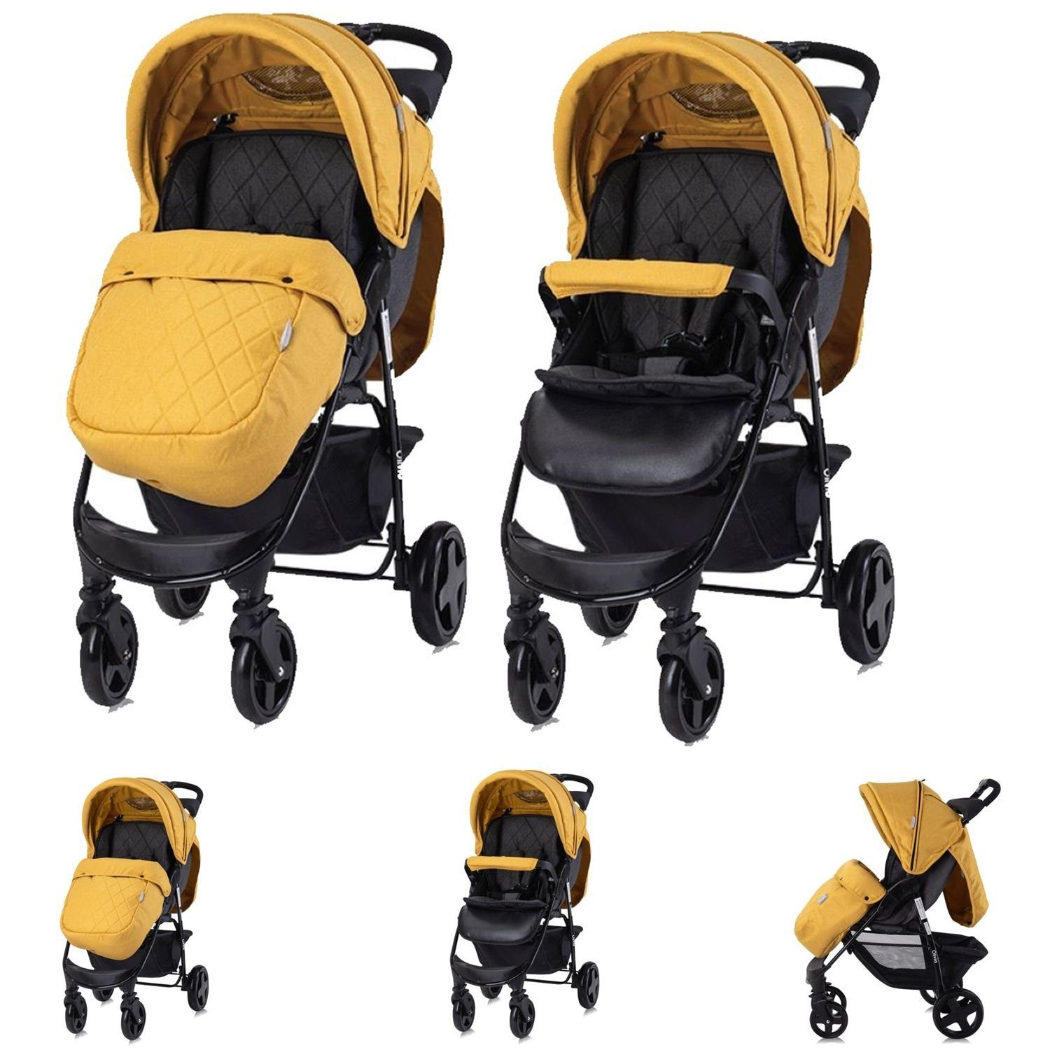 Lorelli Kinder-Buggy Kinderwagen Buggy Olivia, Zubehörbox, Fußabdeckung, verstellbar, Korb