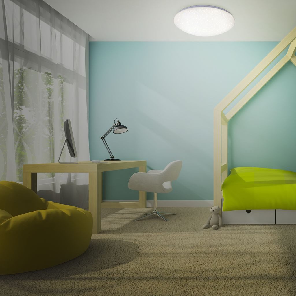 Briloner Leuchten LED Deckenleuchte 3226-016, Sternenhimmel, LED fest integriert, 2700K - Extra-Warmweiß, Deckenlampe Sternenhimmel, 2400lm, 4000K, Ø 48cm