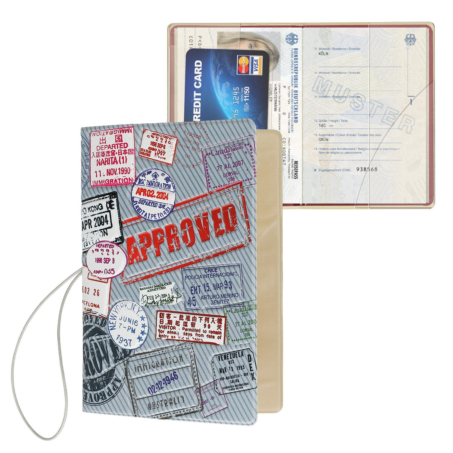 kwmobile Etui Reisepass Kunststoff Schutzhülle Ausweis Hülle Impfpass Schutz, Cover Reisepasshülle Ausweishülle in Approved Design