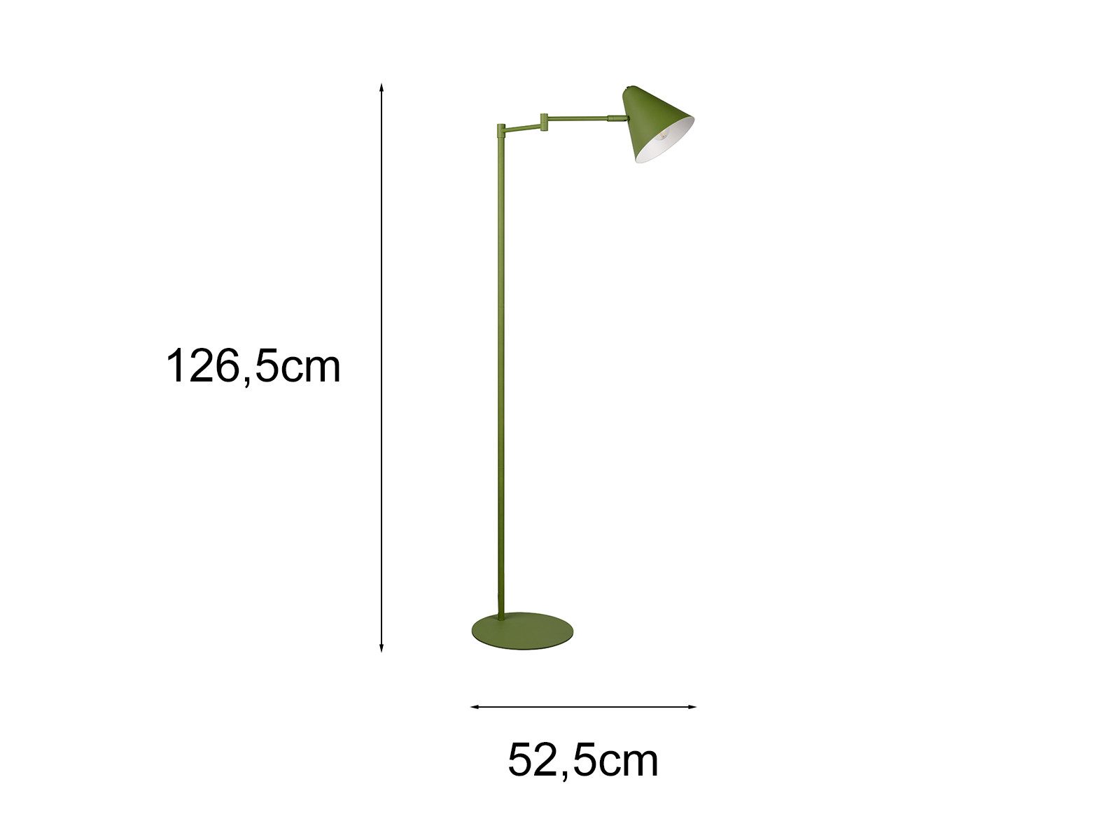 TRIO Leuchten LED Stehlampe, Dimmfunktion, LED wechselbar, Warmweiß, kleine Lese-Lampe stehend zum Lesen mit Schwenkarm, Höhe 126,5cm