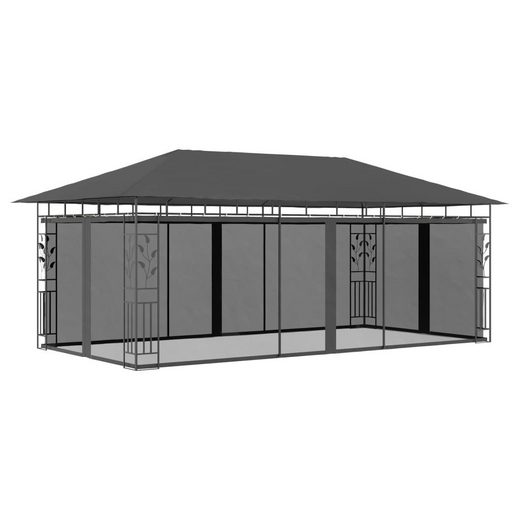 vidaXL Partyzelt »Pavillon mit Moskitonetz 6x3x2,73 m Anthrazit«
