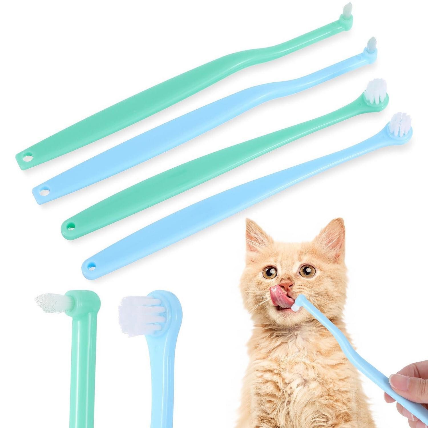 LuxusKollektion Tierzahnbürste Katzen Zahnbürste Set 4 Stück