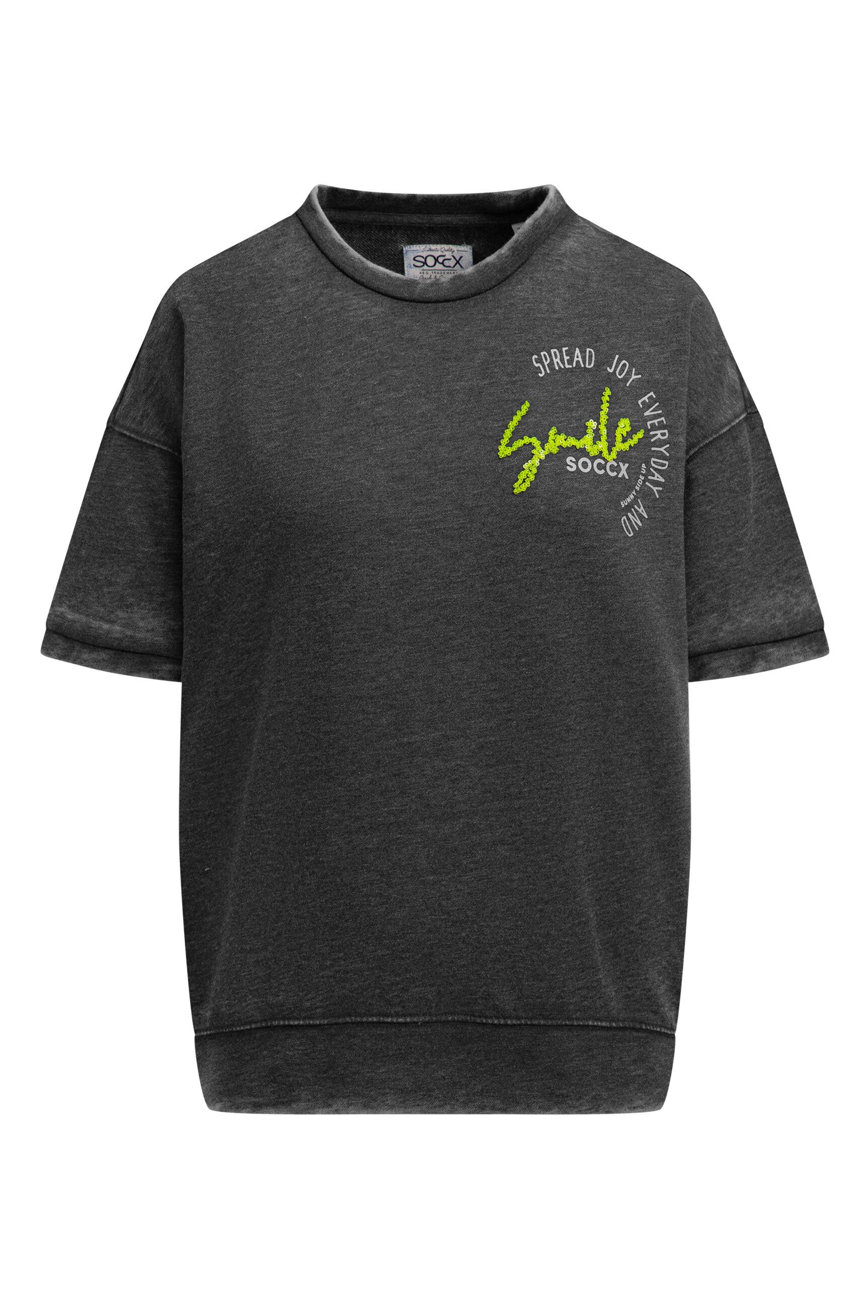 SOCCX Sweater mit Ausbrenner-Effekten günstig online kaufen