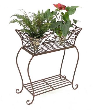 DanDiBo Blumenständer Blumenständer mit Korb Blumenkasten Braun 66 cm 93980 S Pflanzenkasten Modern Pflanzenständer Pflanzenregal