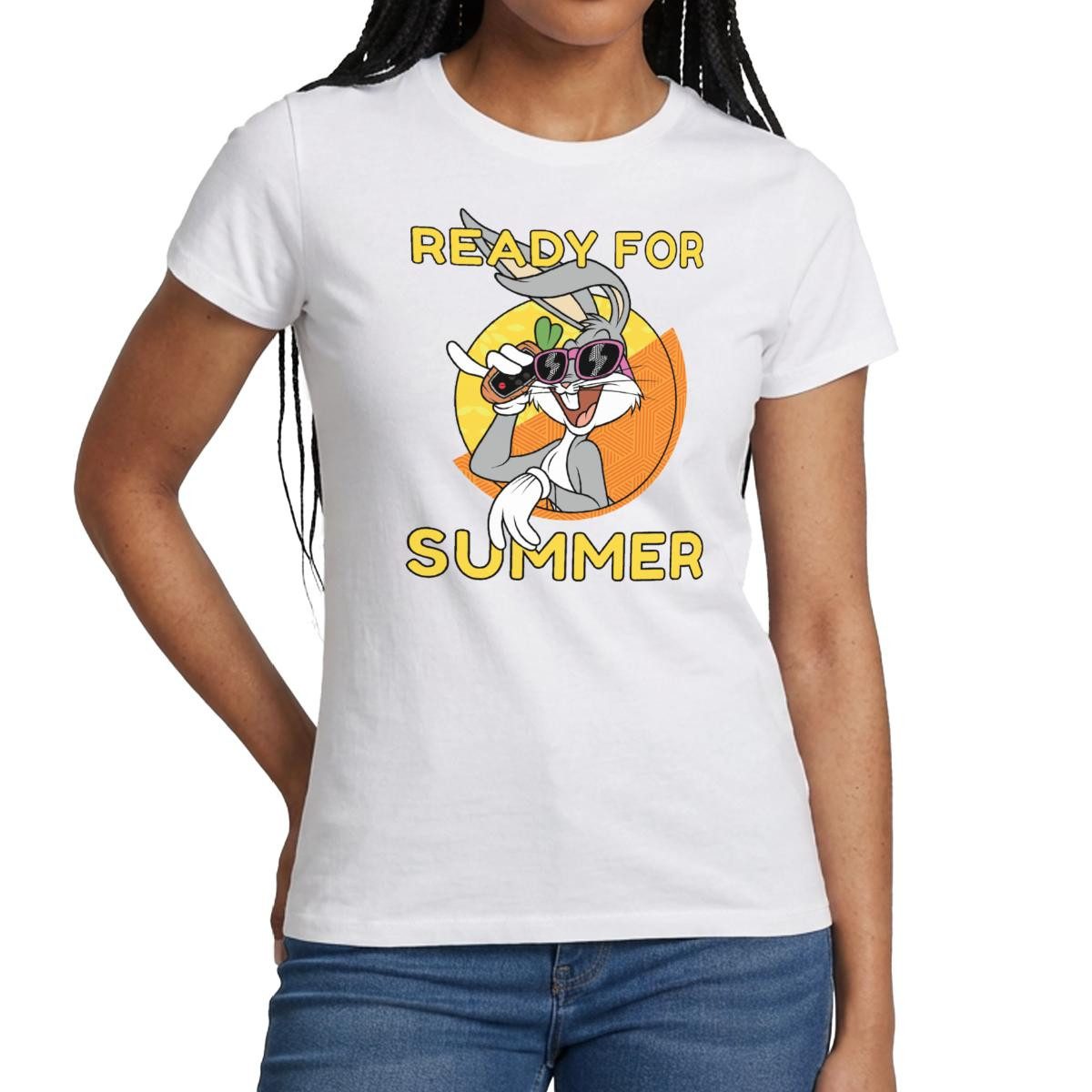 T-Shirt Looney Tunes Bugs Bunny Ready For Summer Sommer Frauen T-Shirt