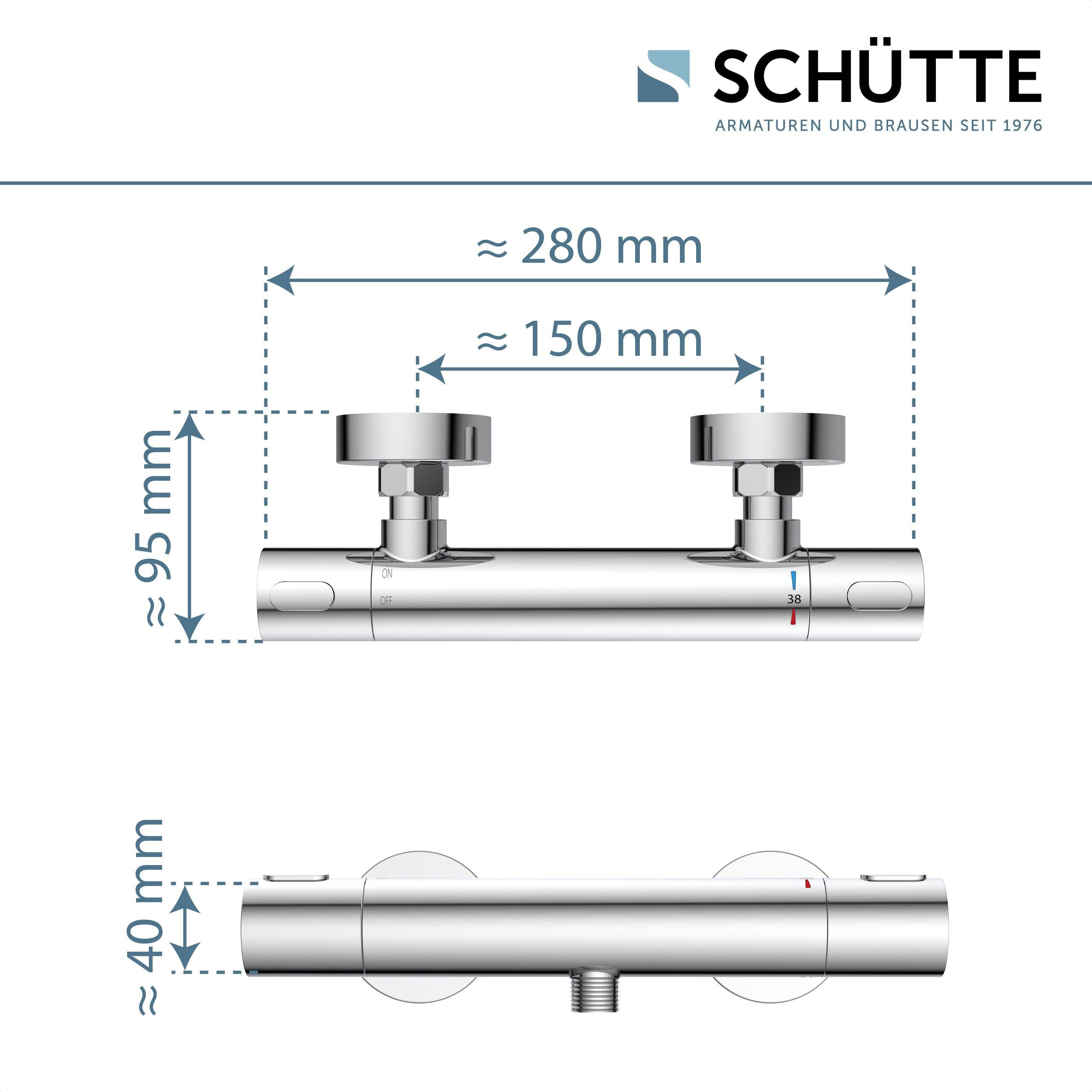 Schütte Duscharmatur LOS ANGELES Eco-Stopp-Funktion, Temperaturskala mit Sicherheitssperre bei 38 °C