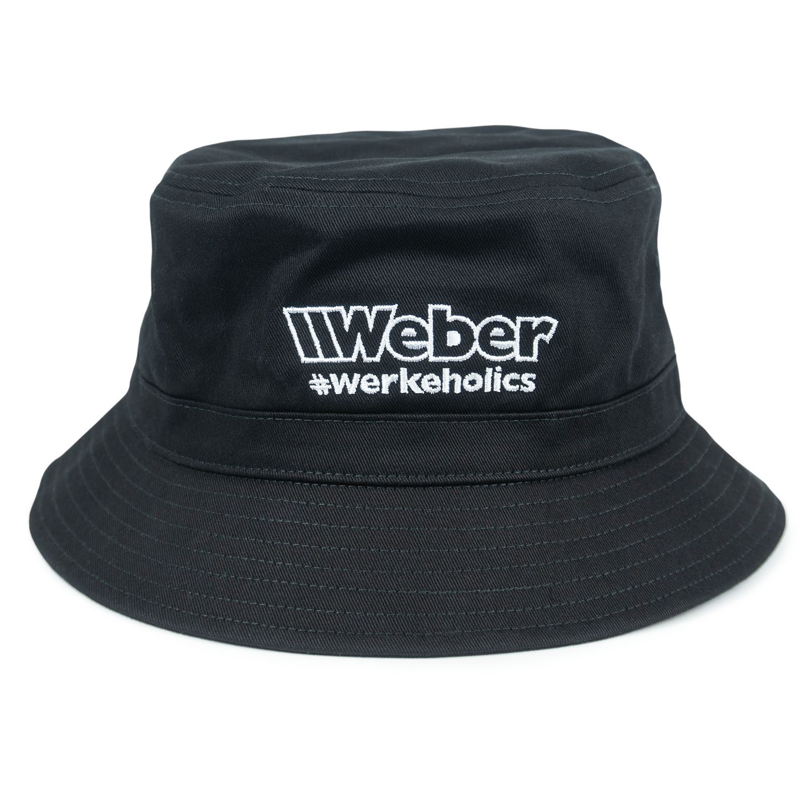 Weber GmbH Fischerhut #Werkeholics Bucket Hat schwarz Herren Damen Unisex 100% Baumwolle, hochwertig verarbeitet