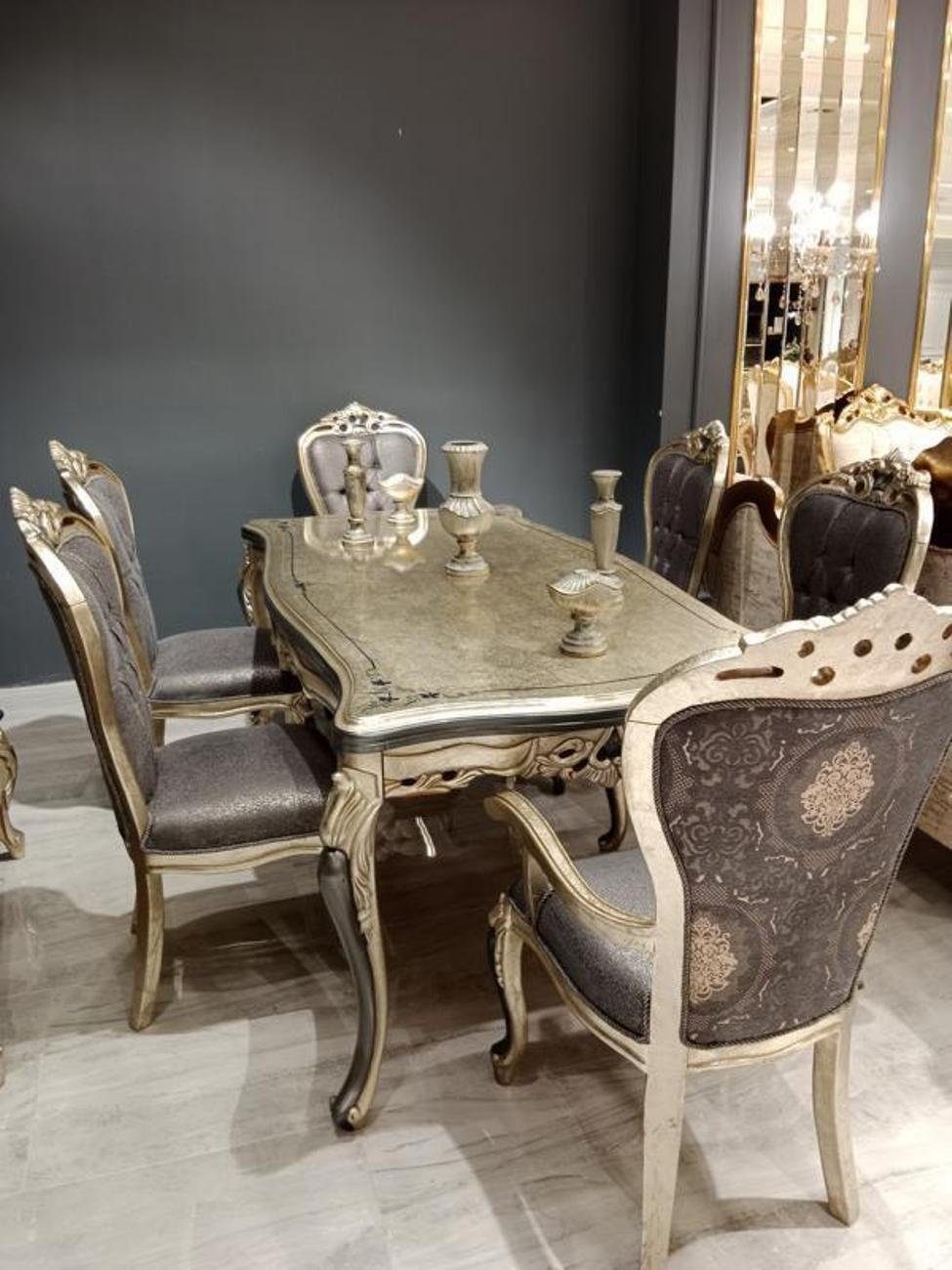 Essgruppe Eleganter Esstisch mit stilvollen Stühlen in edlem Design