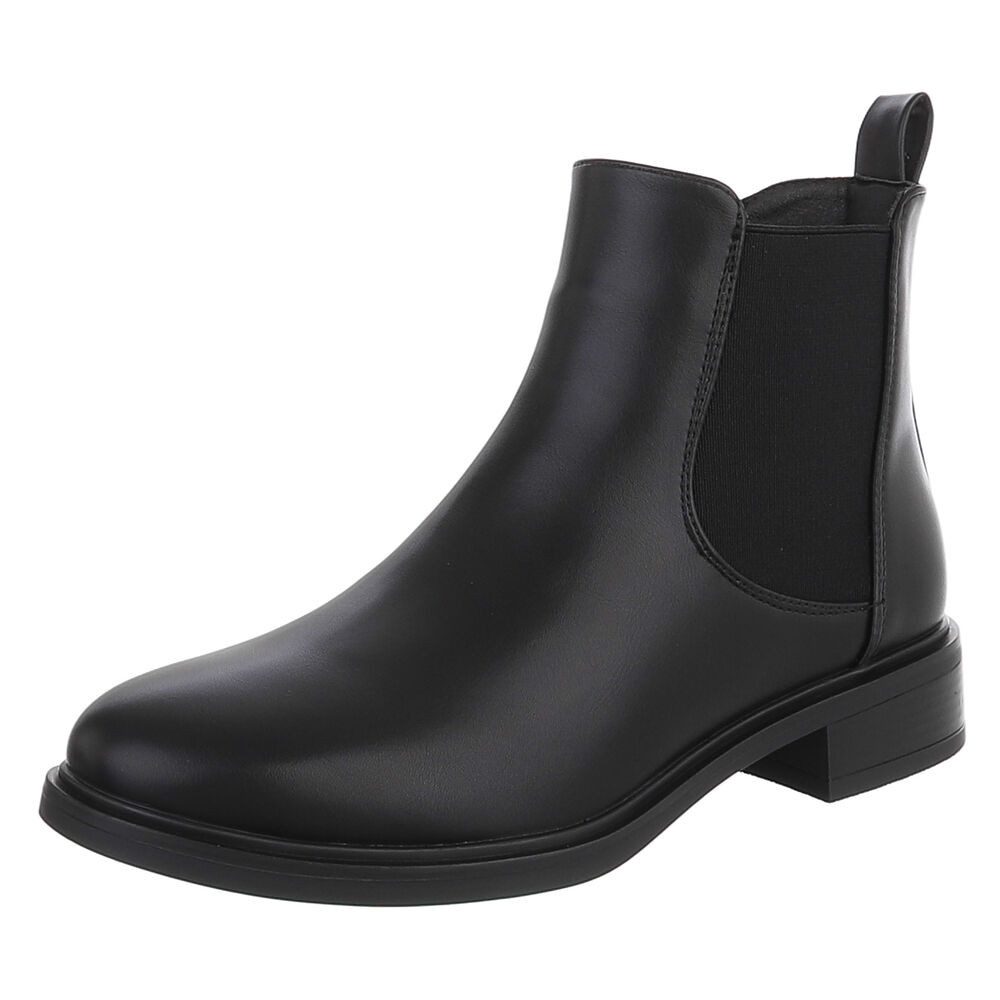 Ital-Design Damen Chelsea Boot mit Blockabsatz für Alltag & Freizeit Stiefelette (92355236) Blockabsatz Chelsea Boots in Schwarz von Ital-Design