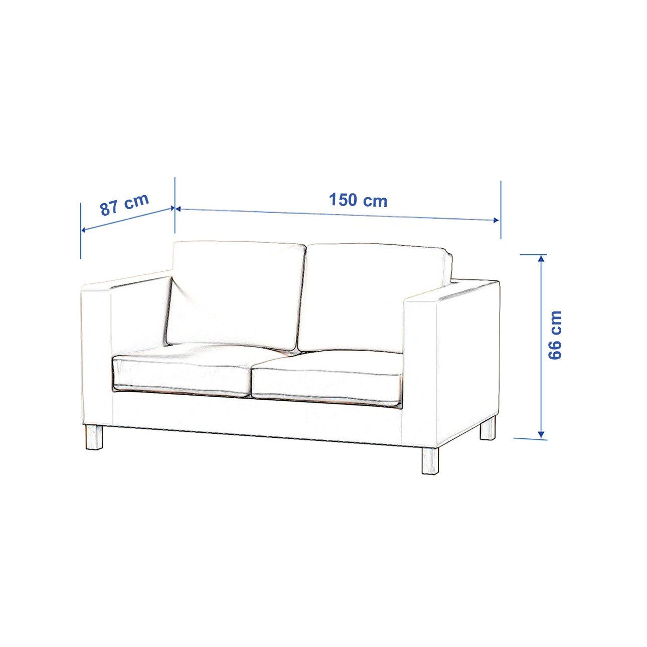 Dekoria Sofahusse Karlanda 2-Sitzer Sofa nicht ausklappbar kurz, Etna