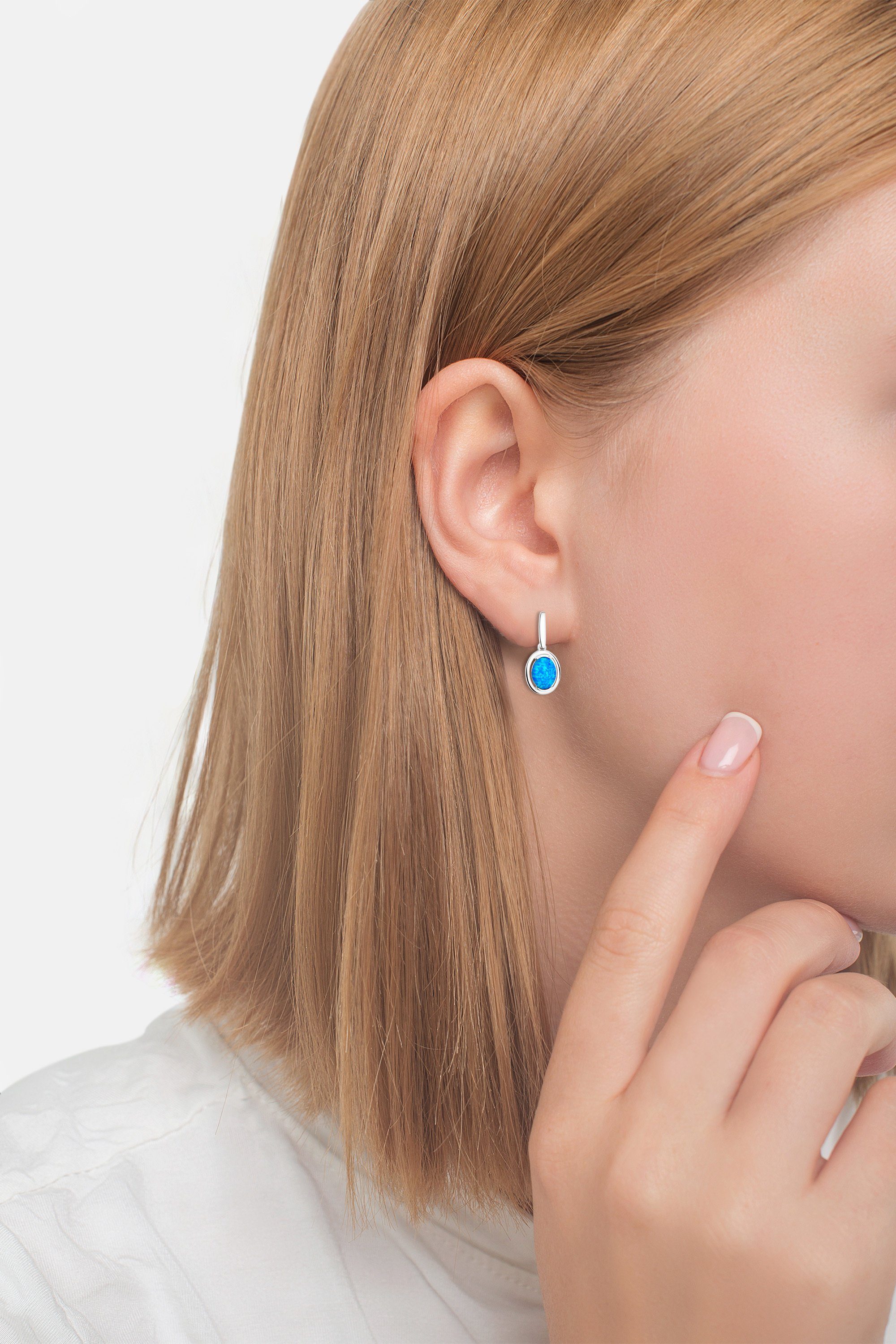 Sofia Milani Paar Ohrhänger Oval Opal, günstig online kaufen