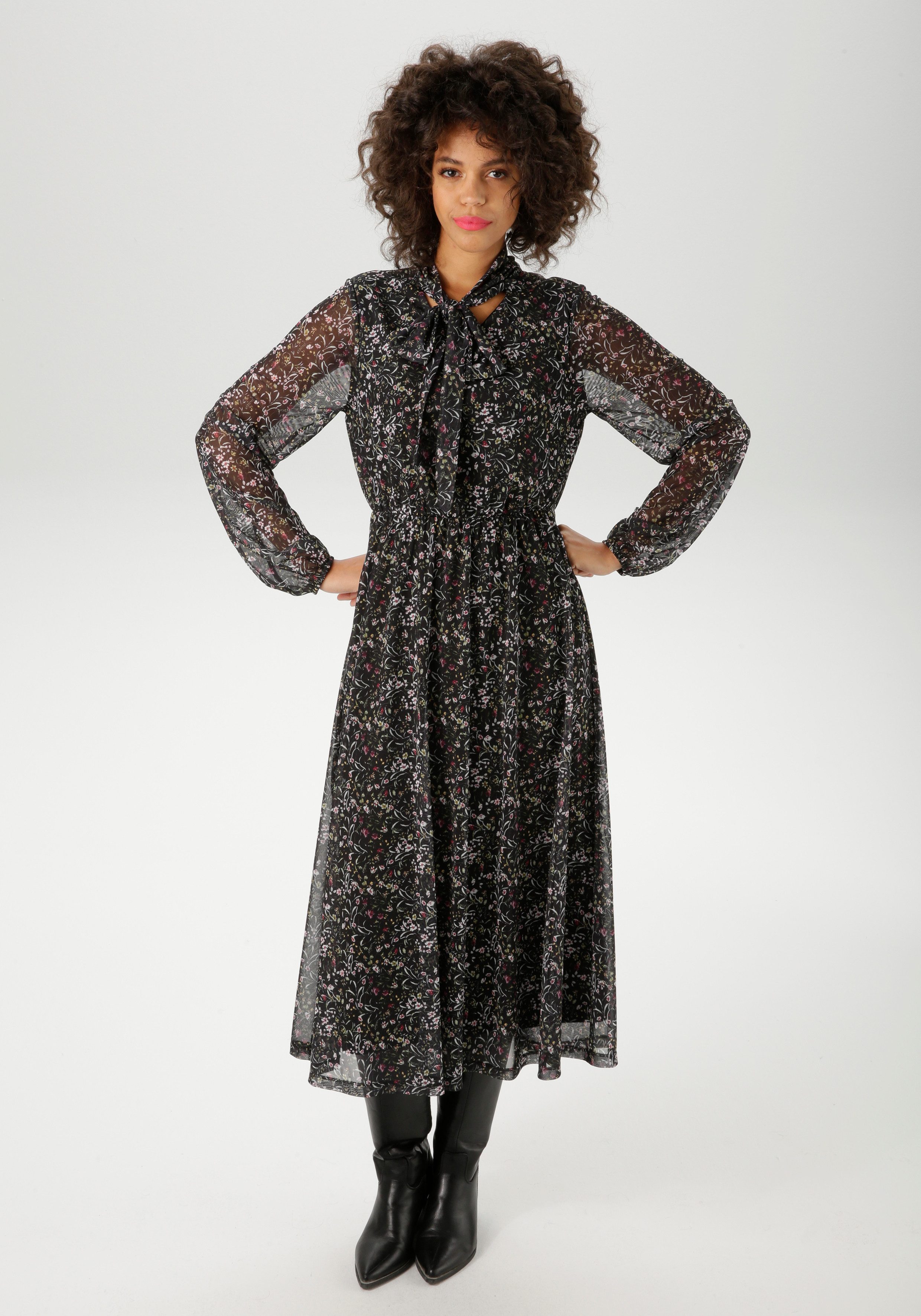 Aniston CASUAL Blusenkleid mit farbenfrohen Blümchen bedruckt günstig online kaufen