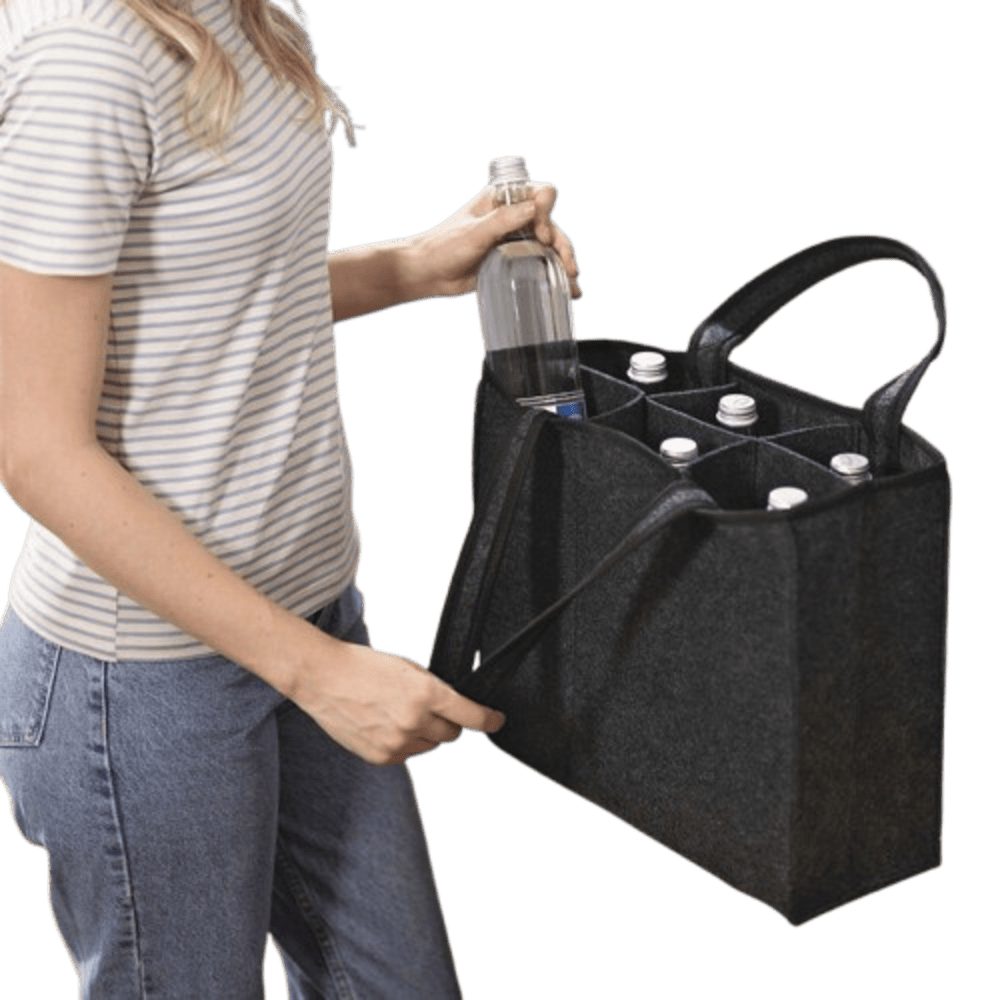 Home-trends24.de Flaschenträger Flaschenträger Filz 6 Flaschen Flaschenhalter Tasche